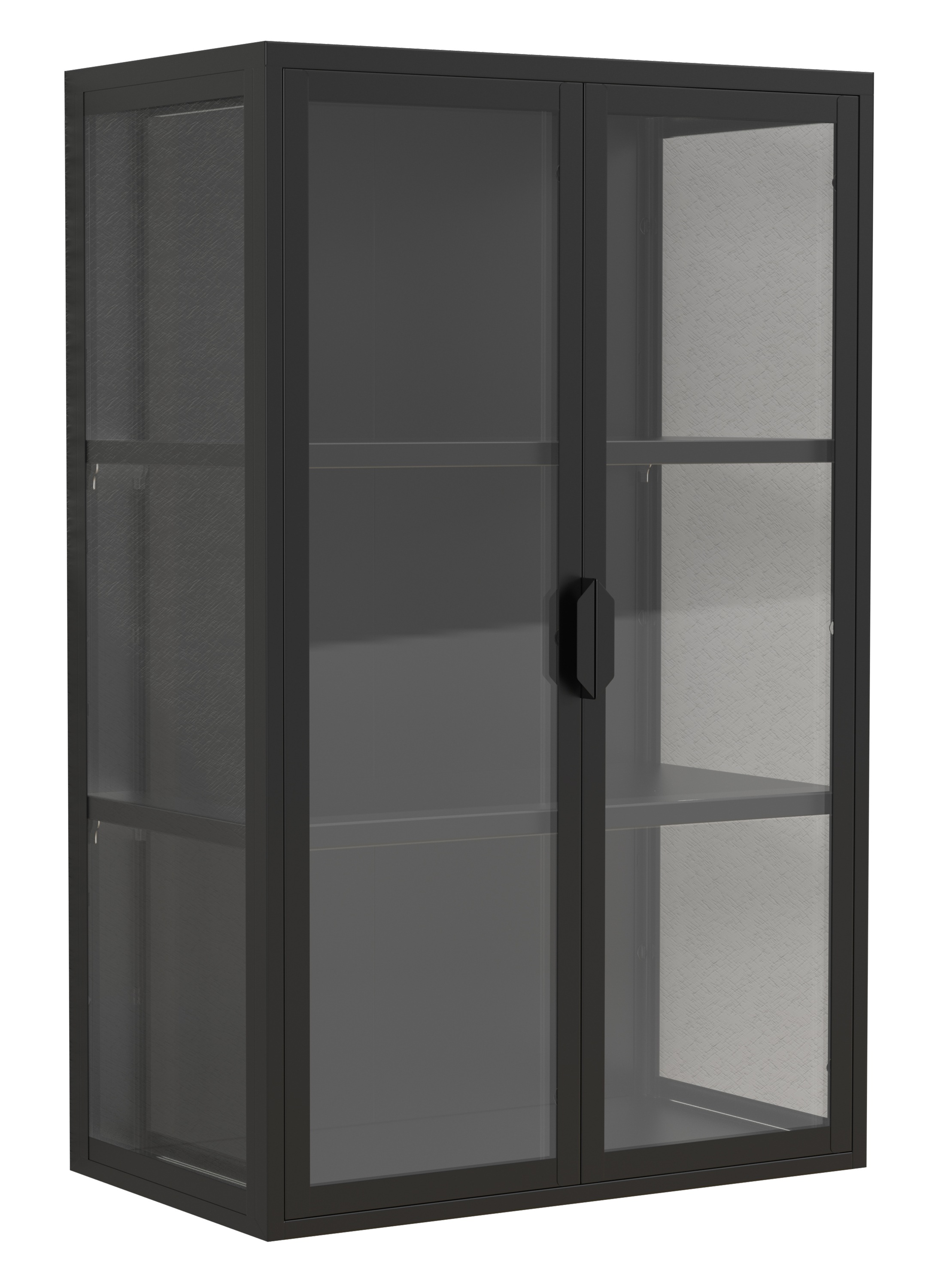 VCM Wandregal »Stahl Wandvitrine Hängevitrine Vitrine Glas Flokas«