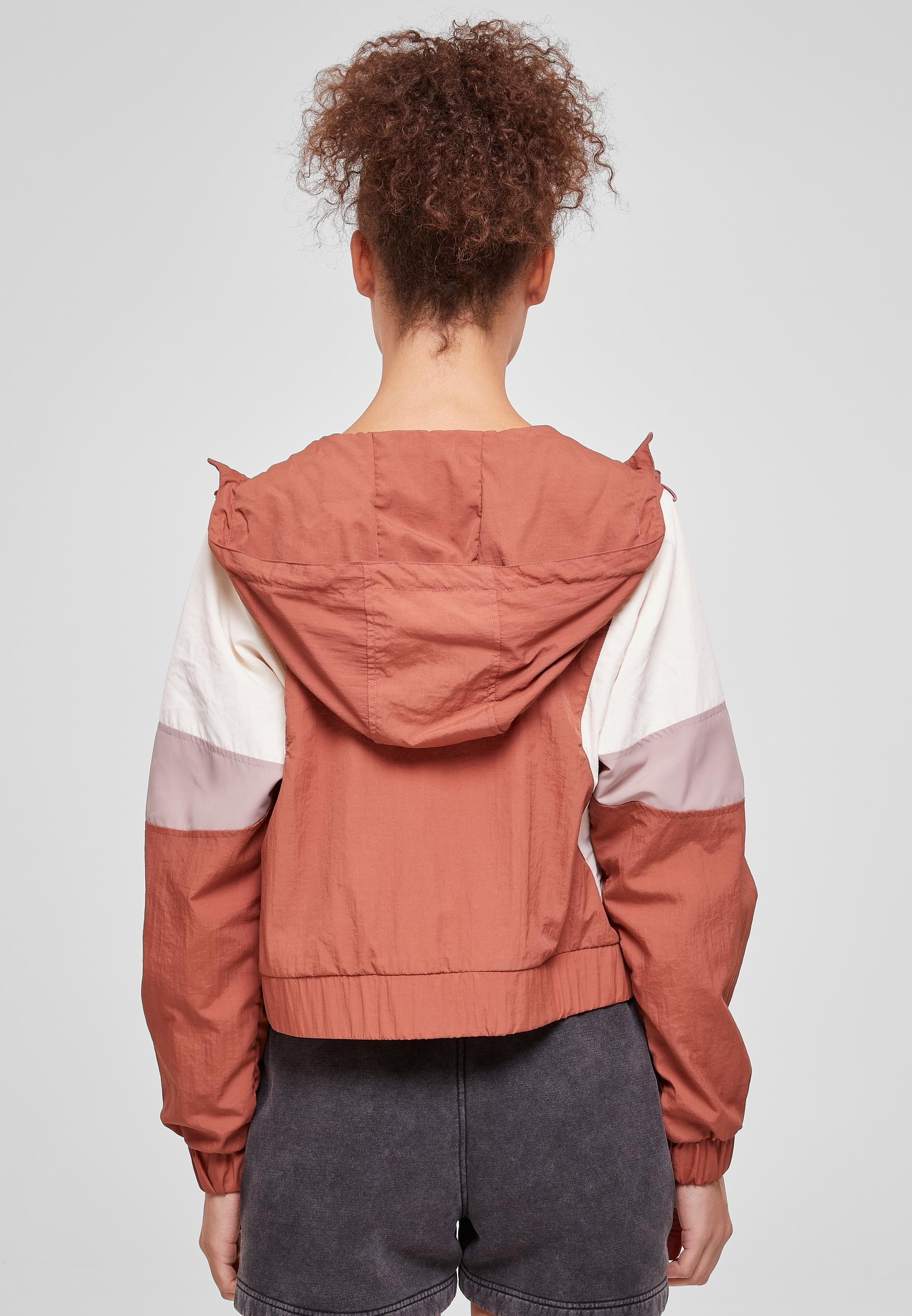 URBAN CLASSICS Allwetterjacke »Urban Classics Damen Ladies Short 3-Tone Crinkle Jacket«, (1 St.), mit Kapuze