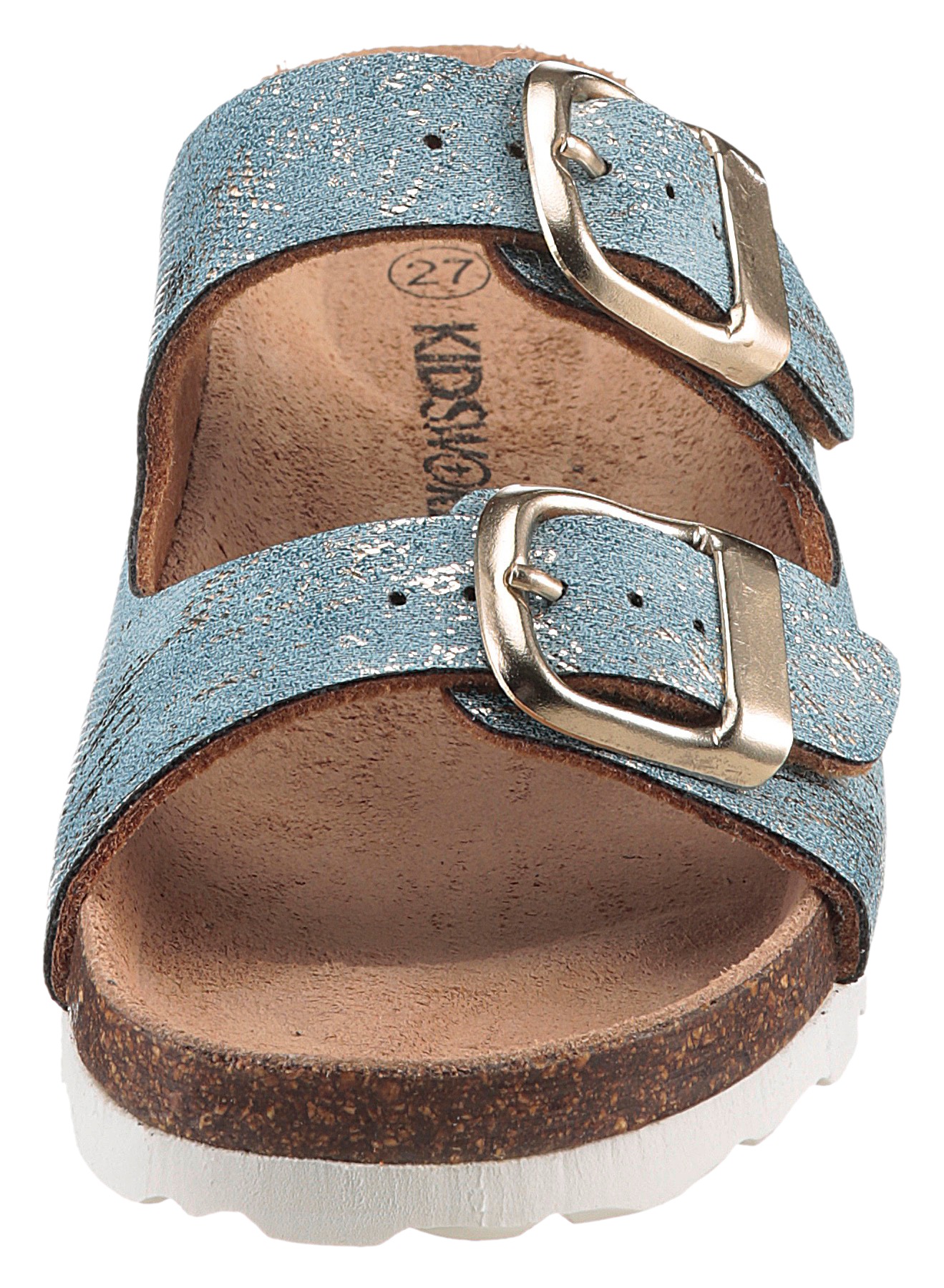 KIDSWORLD Pantolette, Sommerschuh, Strandschuh, Urlaubschuh, Hausschuh mit Schnallen