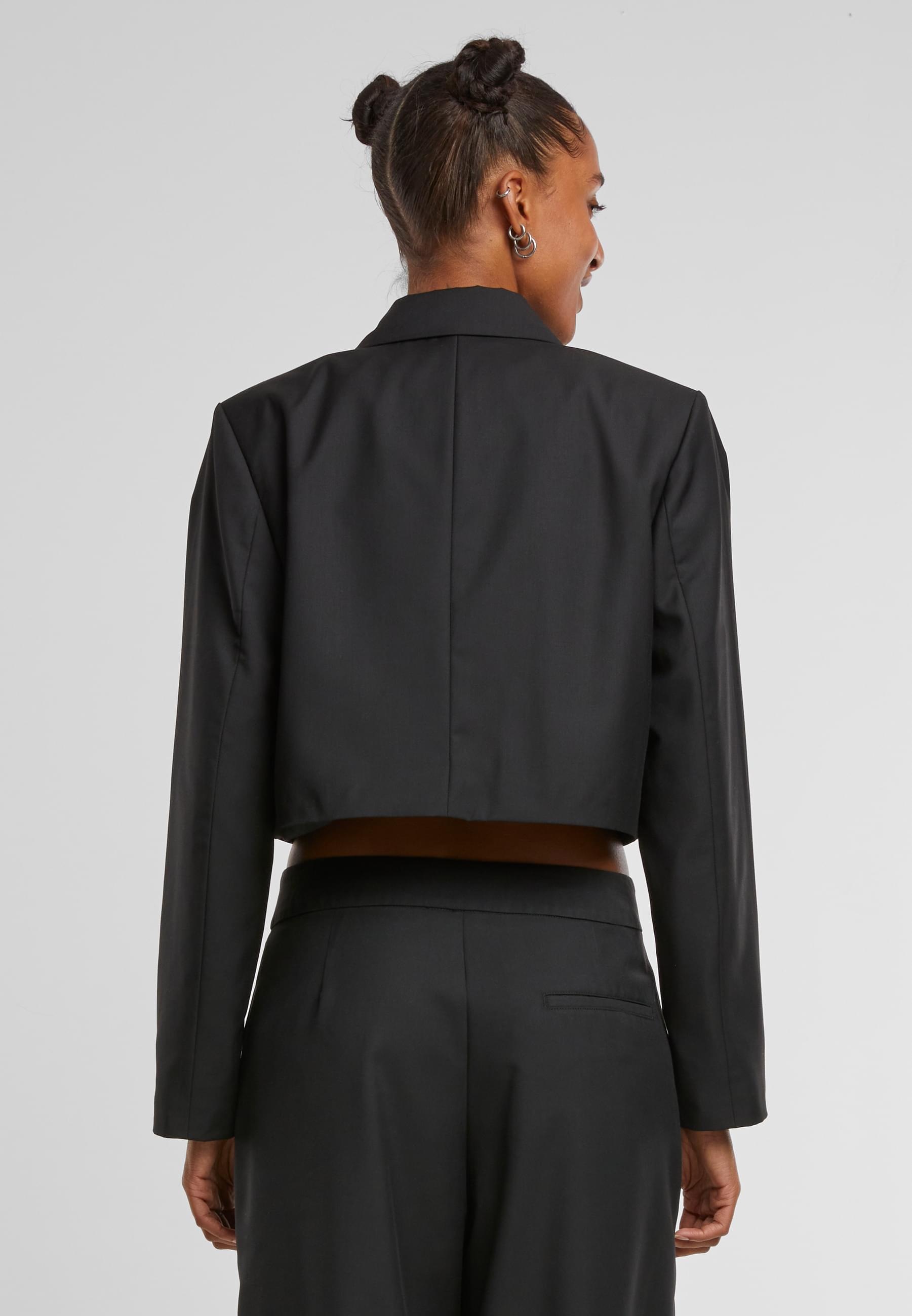 URBAN CLASSICS Allwetterjacke »Urban Classics Ladies Cropped Blazer«, (1 St.), ohne Kapuze