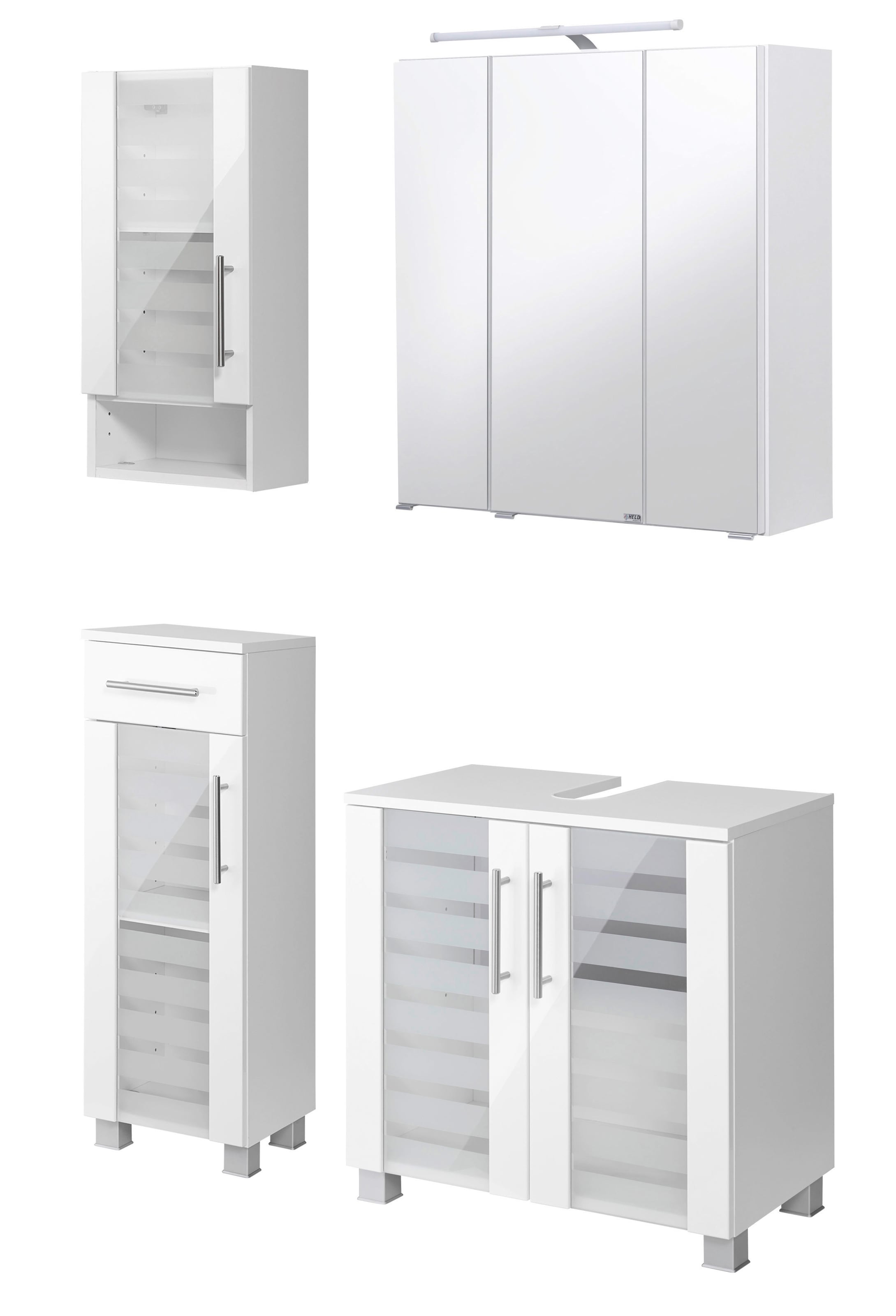 welltime Badmöbel-Set "Jaca" 4 Stk. tlg. Badmöbel-Set mit hochglanz Fronten günstig online kaufen