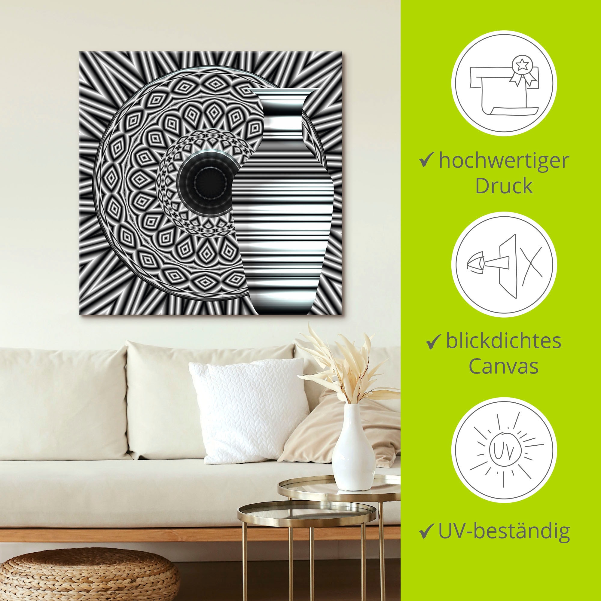 Artland Wandbild »Tajine und Karaffe«, Muster, (1 St.), als Alubild, Outdoorbild, Leinwandbild in verschied. Größen