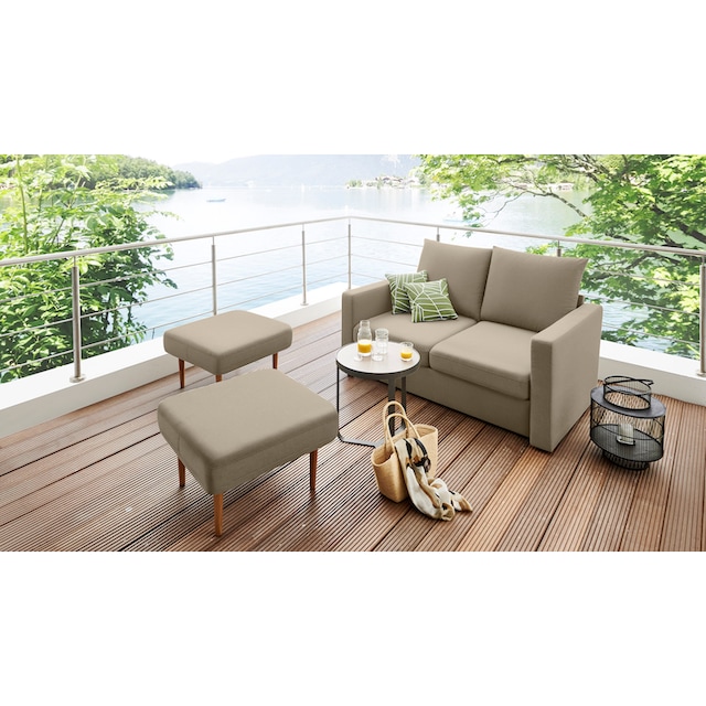 DOMO collection Sofa »Slunce«, (3 St.), für Outdoor geeignet, Raumwunder,  2-Sitzer mit 2 Hockern kaufen | BAUR