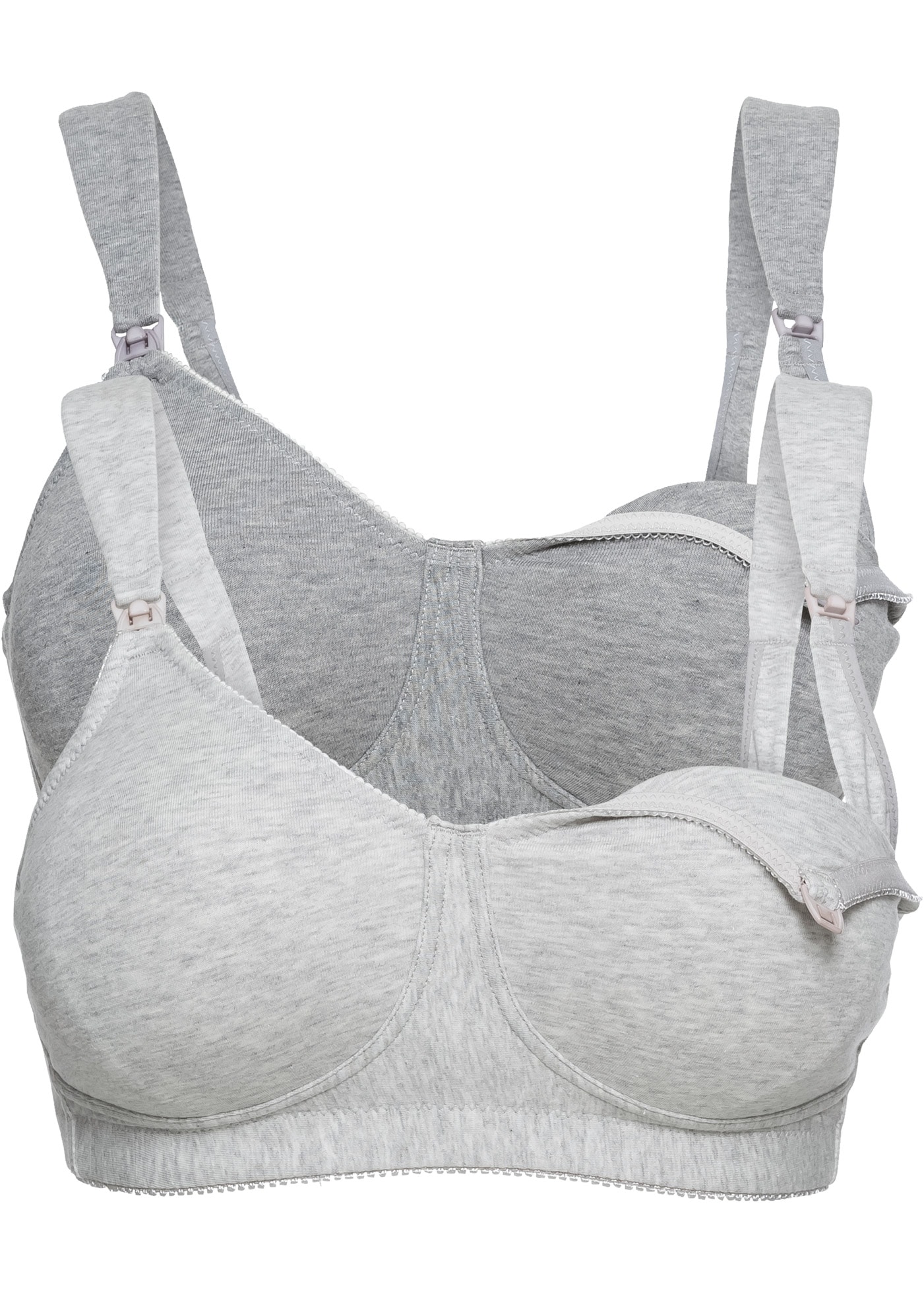 bonprix Still-BH "Still BH ohne Bügel mit Baumwolle (2er Pack)" Packung, 2er, 2 Stk. für den Alltag, mit Klickverschluss am Cup, nahtlos vorgeformte Cups