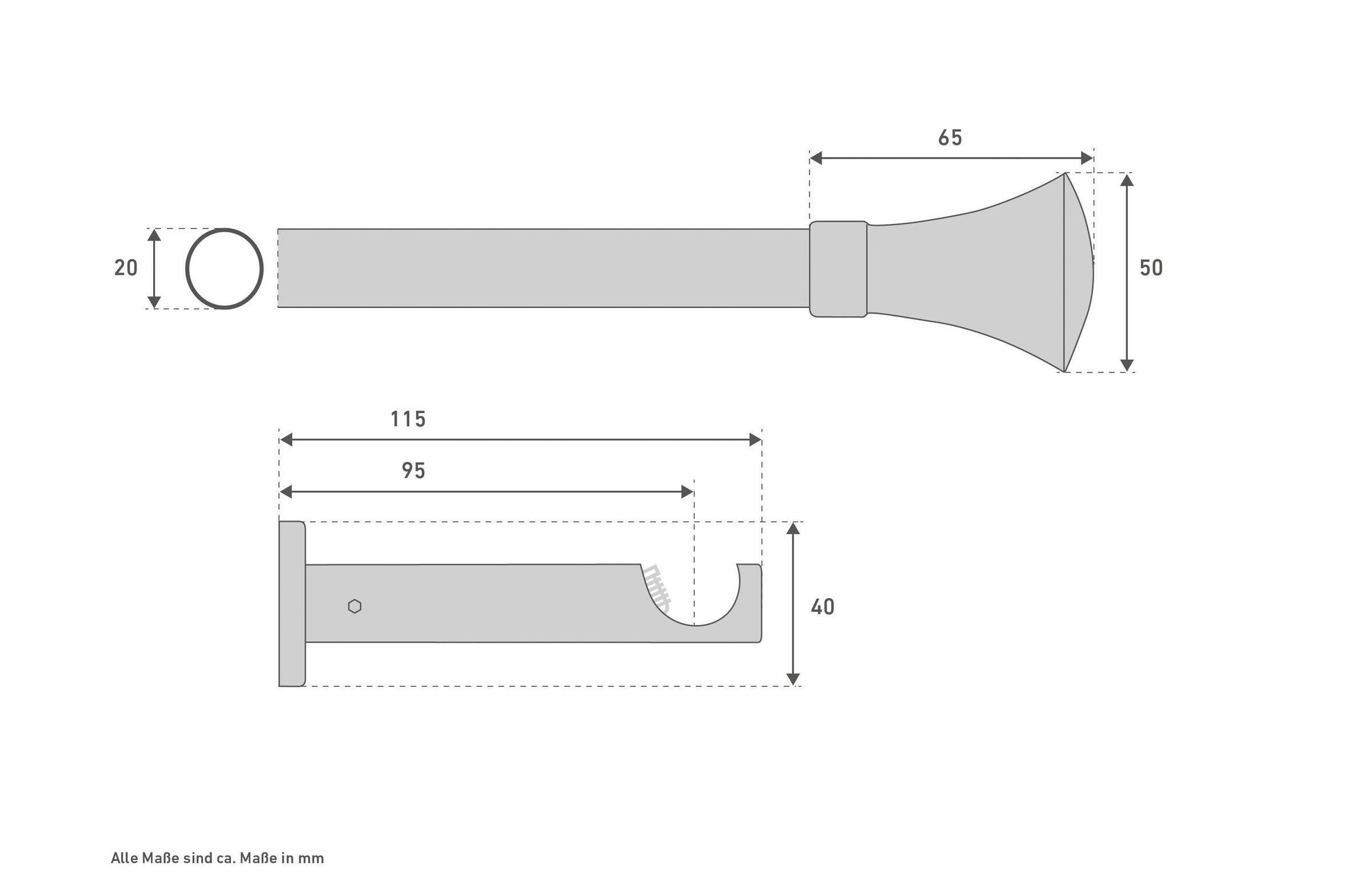 Good Life Vorhangstange »Cono«, 1 läufig-läufig, Fixmaß