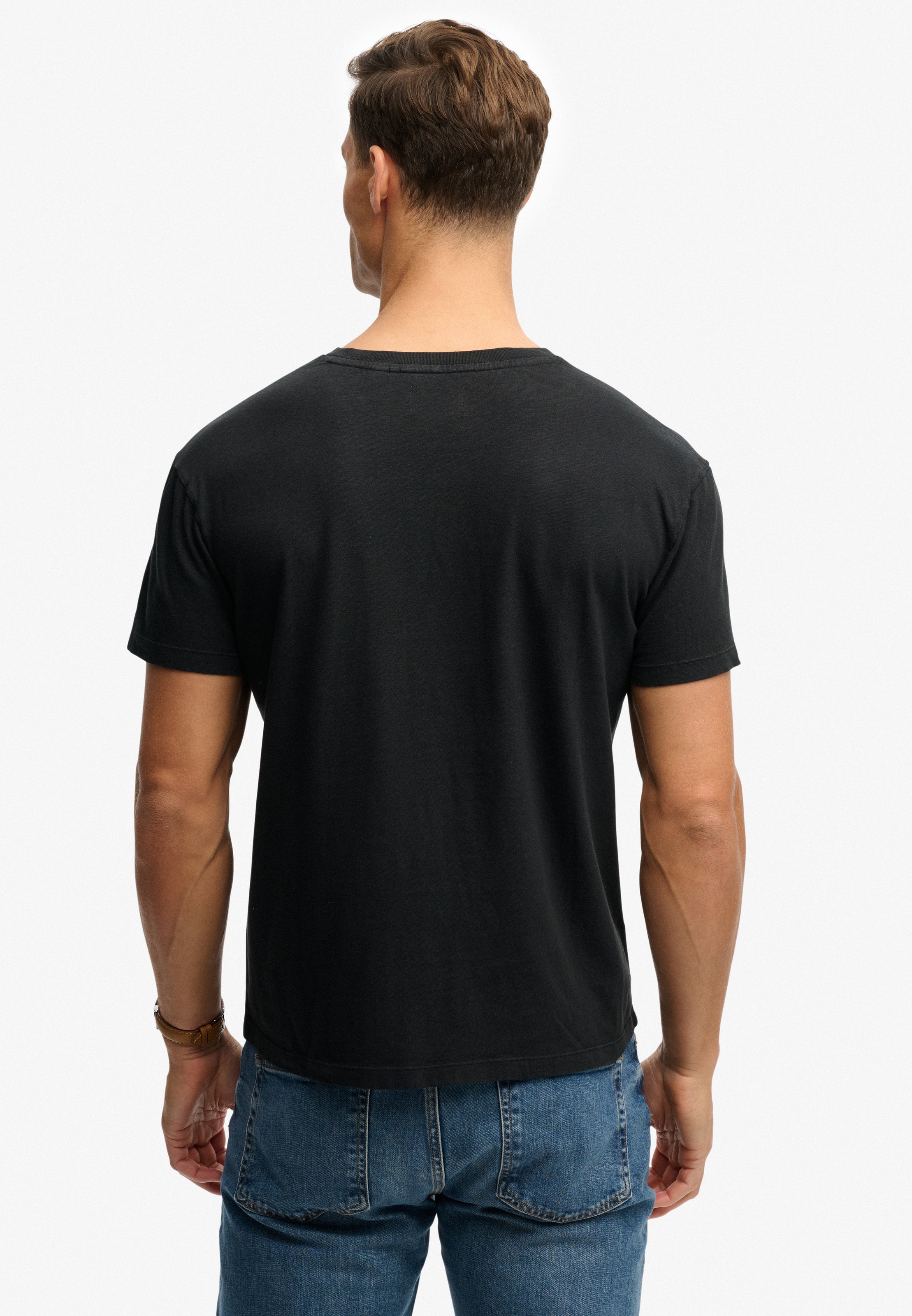 Superdry Rundhalsshirt »COTTON CLASSIC LINEN PKT TEE« aus tollem Baumwoll-Leinen-Mischgewebe