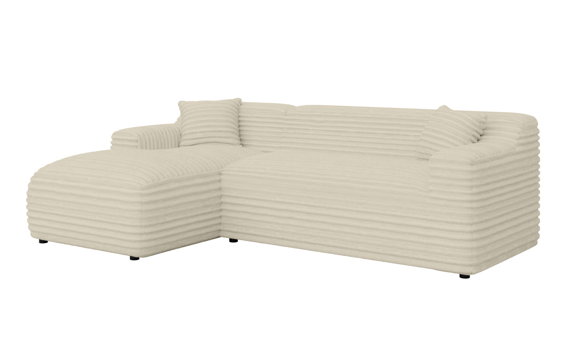 Home affaire Ecksofa »LILLIANA Designsofa, L-Form mit Recamiere rechts/links bestellbar«, L-Form mit Wellenunterfederung, Maße B/T/H: 256/160/76 cm