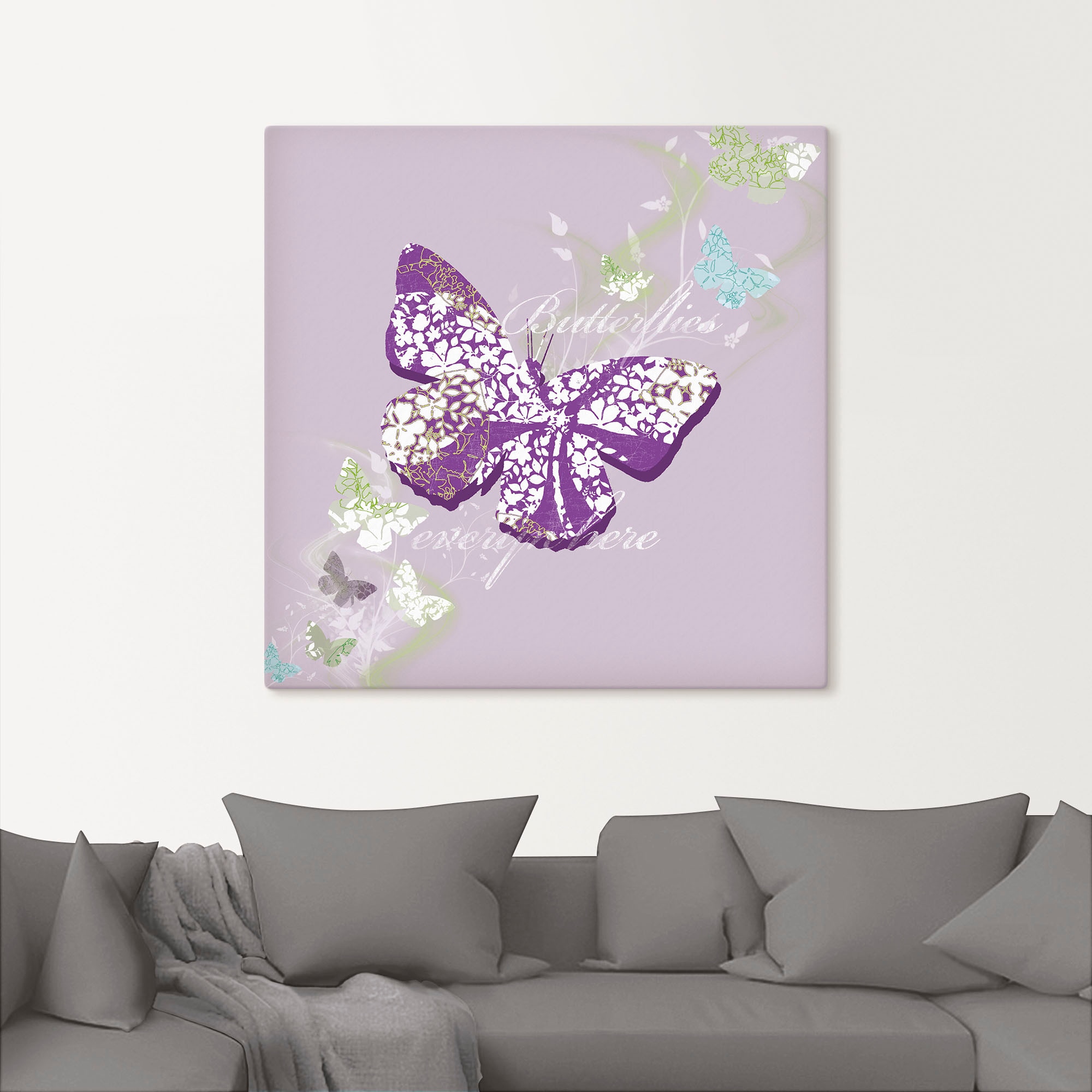 Artland Wandbild »Schmetterlinge in violett«, Insekten, (1 St.), als Alubild,  Leinwandbild, Wandaufkleber oder Poster in versch. Größen kaufen | BAUR