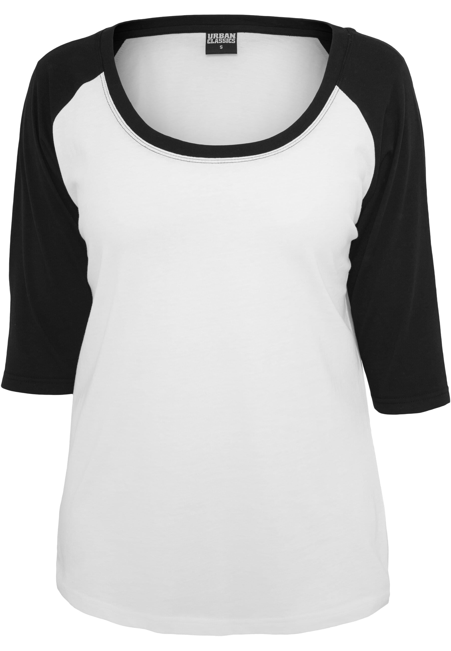 URBAN CLASSICS Kurzarmshirt "Urban Classics Damen Ladies 3/4 Contrast Raglan Tee"