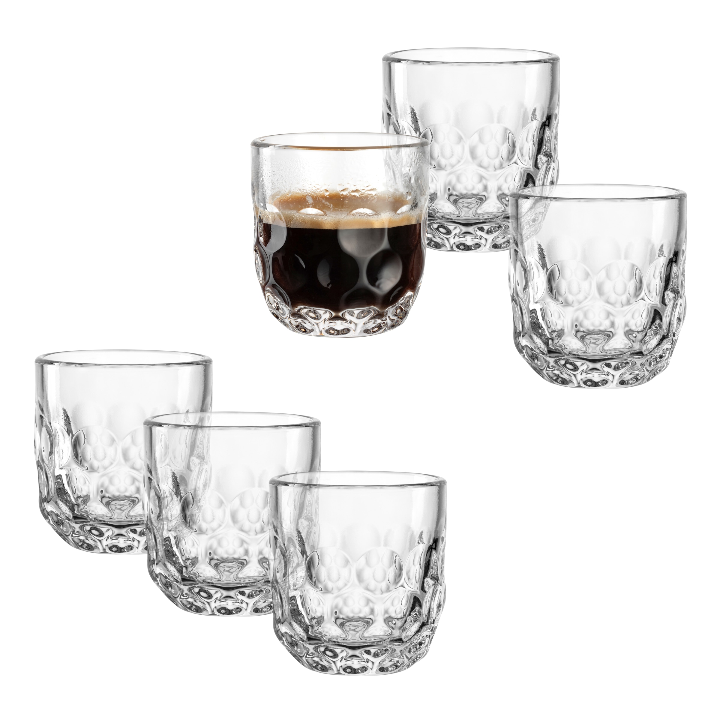 LEONARDO Espressoglas "GOCCE, 90 ml, 6er-Set" 1. Variante, mit Tropfenrelie günstig online kaufen