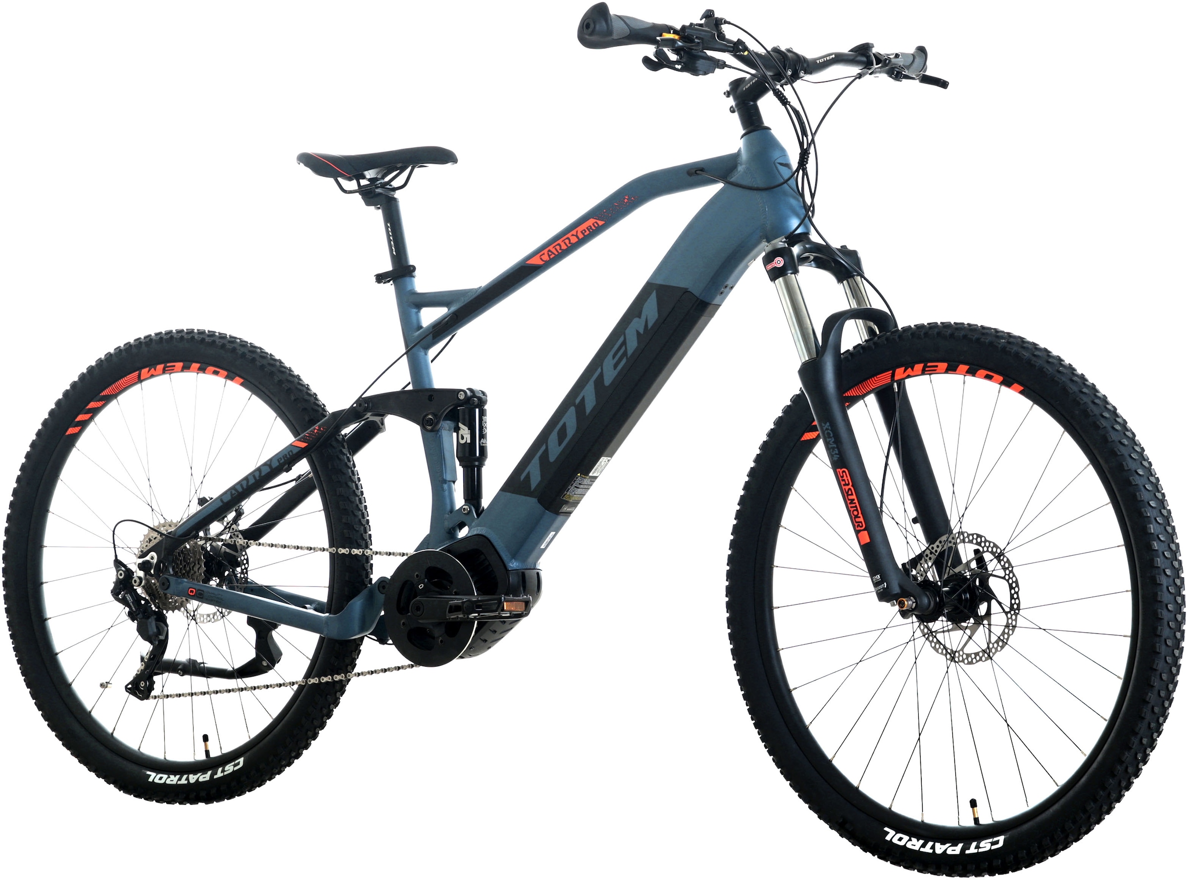 TOTEM E-Bike »Carry Pro«, 10 Gang, Shimano, Deore, Mittelmotor 250 W, Pedelec, Elektrofahrrad für Damen u. Herren, MTB, Mountainbike