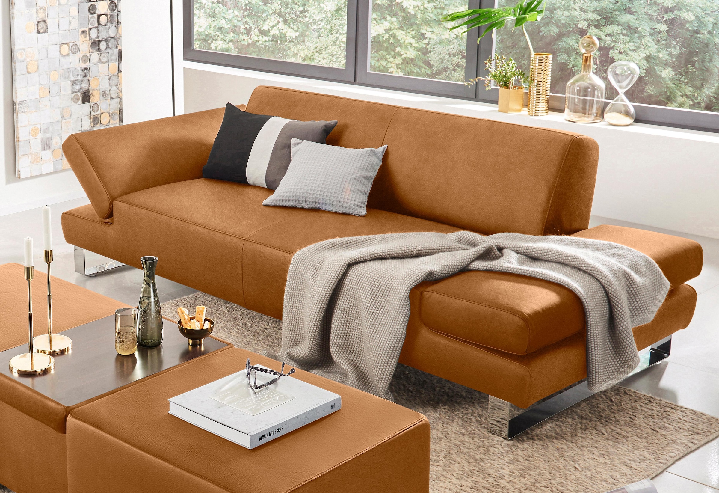 W.SCHILLIG 3-Sitzer »taboo Designsofa mit hohem Sitzkomfort«, mit Übertiefe, inklusive Armlehnenverstellung