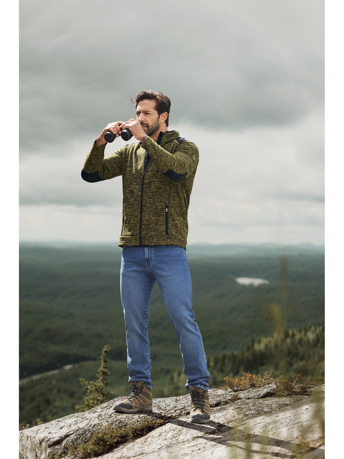 Jan Vanderstorm Halvik Veste en Polaire Maille Bleu 4XL 2