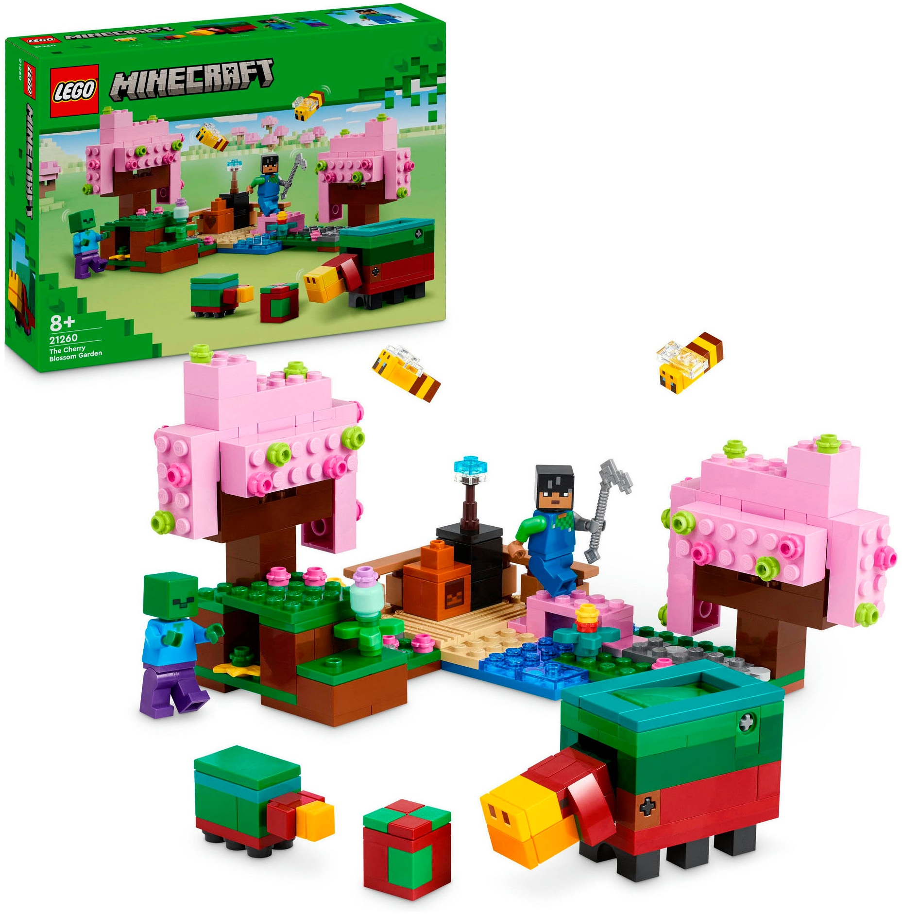 Konstruktionsspielsteine »Der Kirschblütengarten (21260), LEGO Minecraft«, (304 St.),...