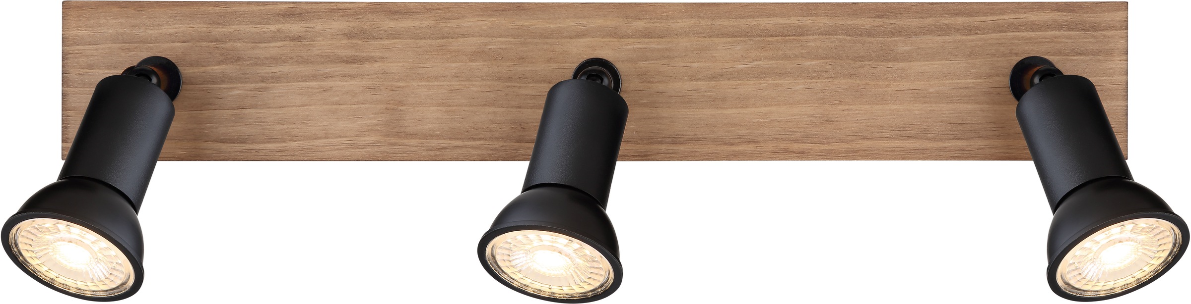 GLOBO LIGHTING Deckenstrahler »DREW«, Leuchtmittel GU10 | ohne Leuchtmittel, Deckenspot/Holz/schwarz/LxBxH: 400x60x90mm