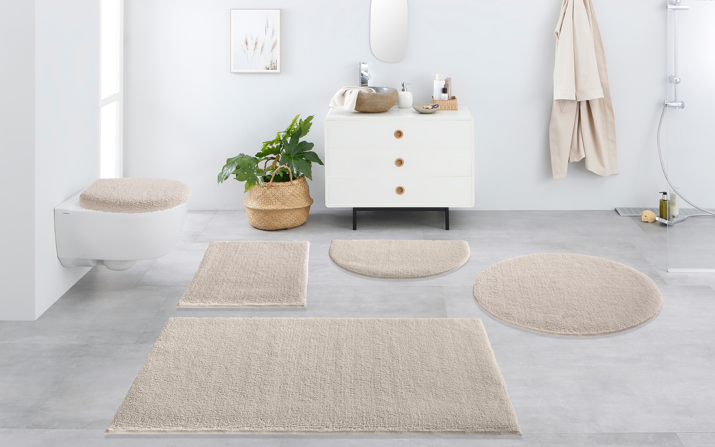 OTTO home Badematte "Vanessa, Badvorleger, Badezimmer Teppich" Höhe 10 mm r günstig online kaufen