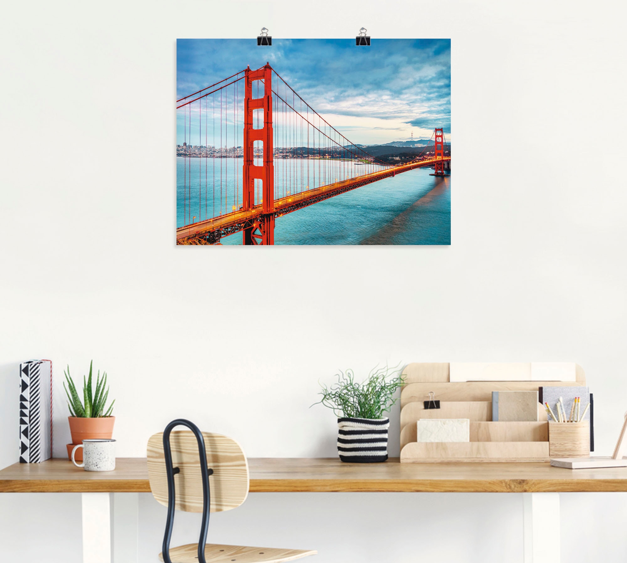 Artland Wandbild »Golden Gate Bridge«, Brücken, (1 St.), als Alubild, Outdoorbild, Leinwandbild, Poster, Wandaufkleber