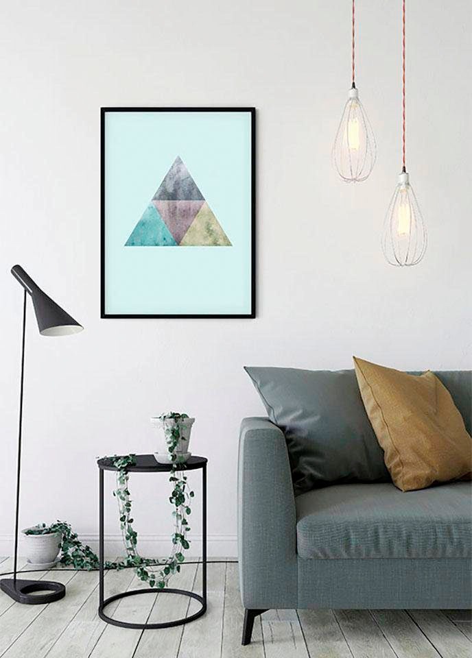 Komar Poster "Triangles Top Blue", Formen-Kunst, (1 St.), Kinderzimmer, Schlafzimmer, Wohnzimmer