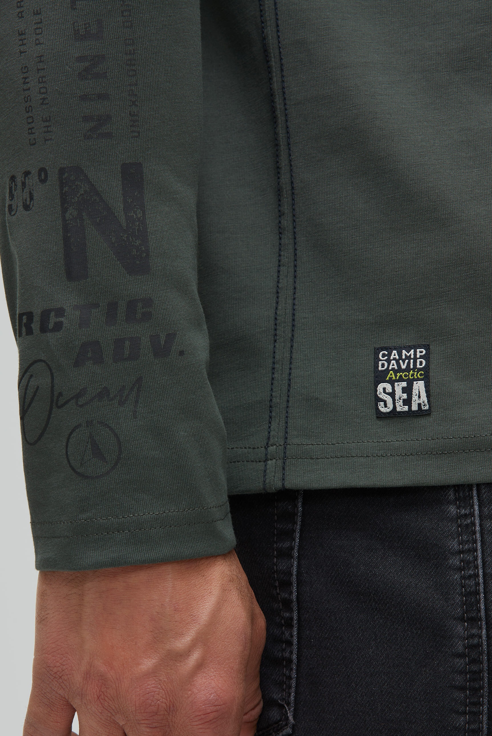 CAMP DAVID Langarm-Poloshirt, aus Baumwolle