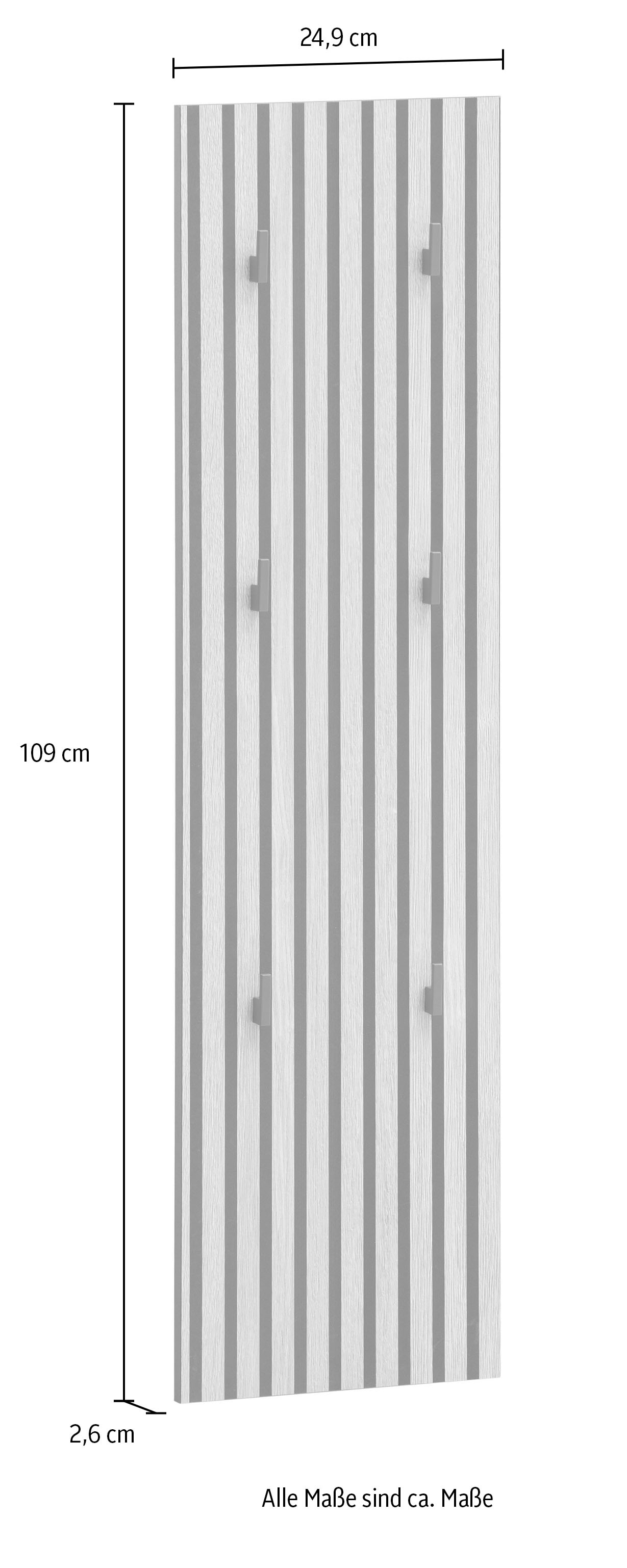 Schildmeyer Hakenleiste »Katta, Breite 24 cm«, Akustikplattenoptik, Kleiderhaken aus Metall