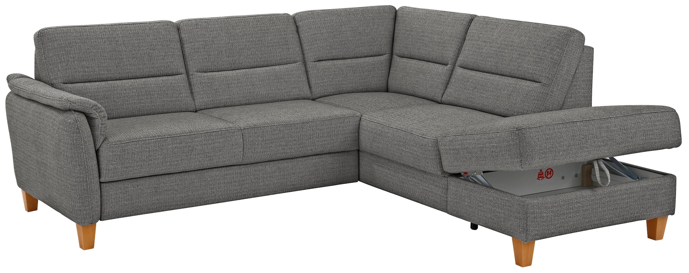 Home affaire Ecksofa »Palmera L-Form«, Federkern, wahlweise mit Bettfunktion und mit/ohne Stauraum