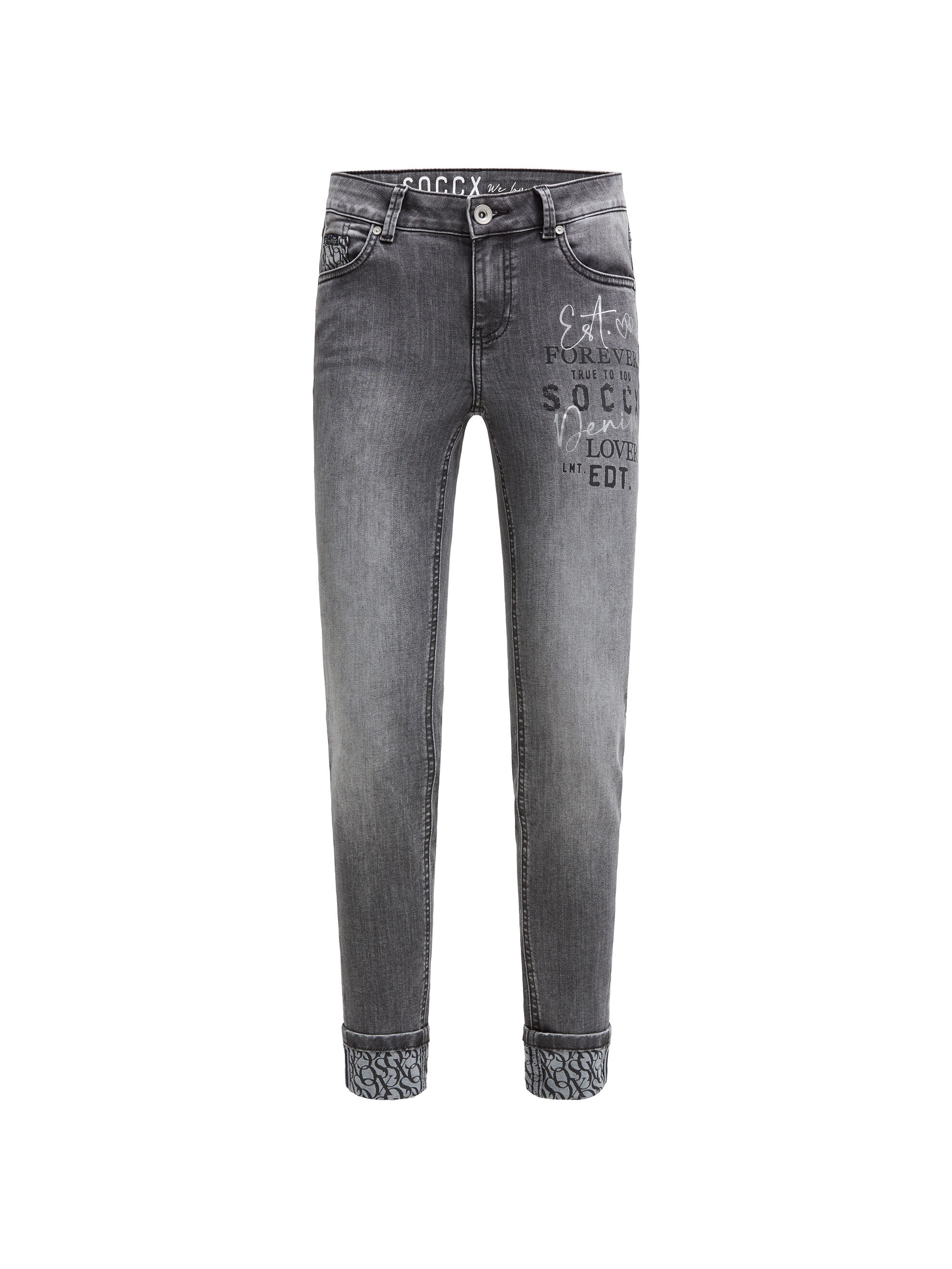 SOCCX Slim-fit-Jeans mit Turn-Up Saum