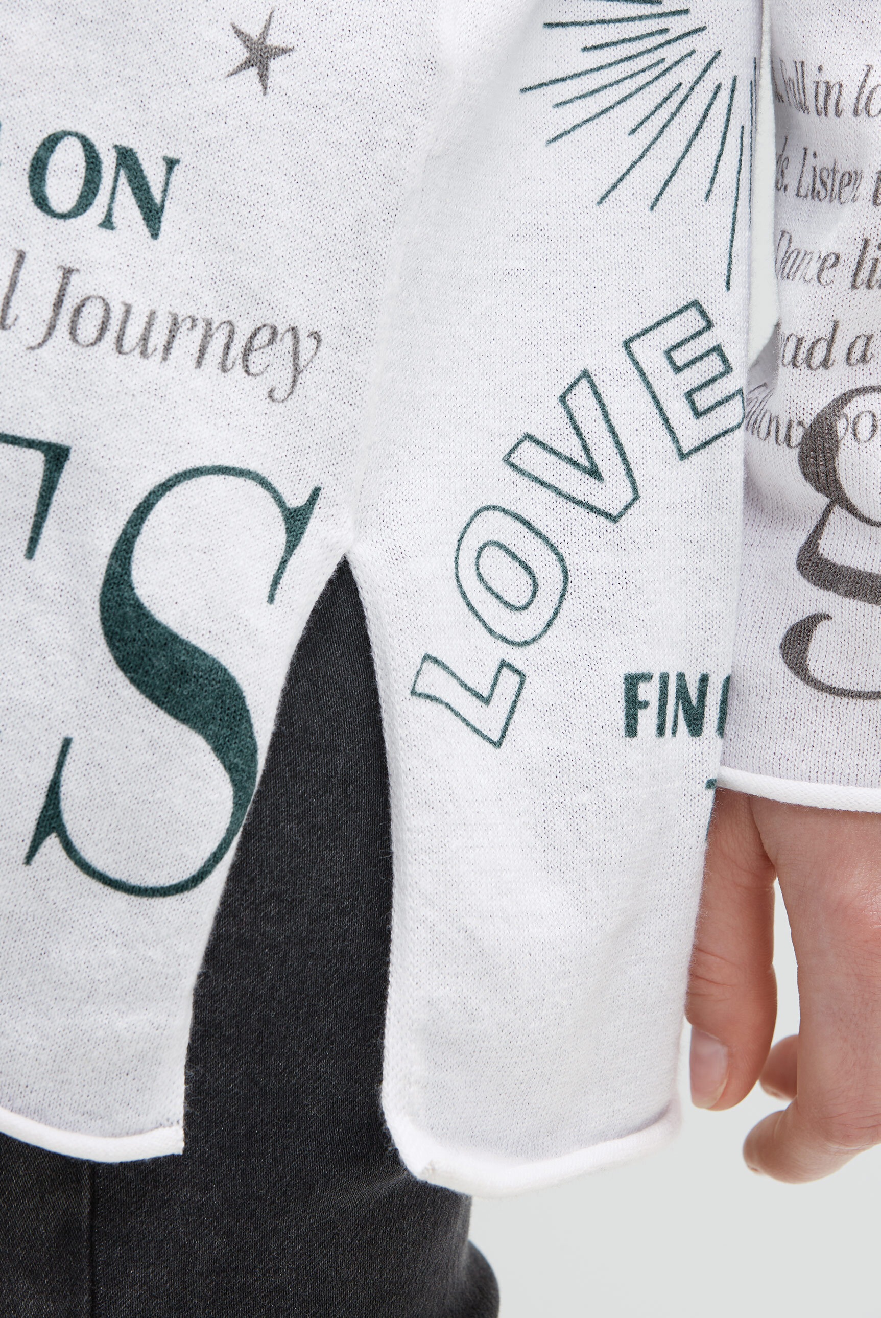 SOCCX Rundhalspullover mit Rollsäumen