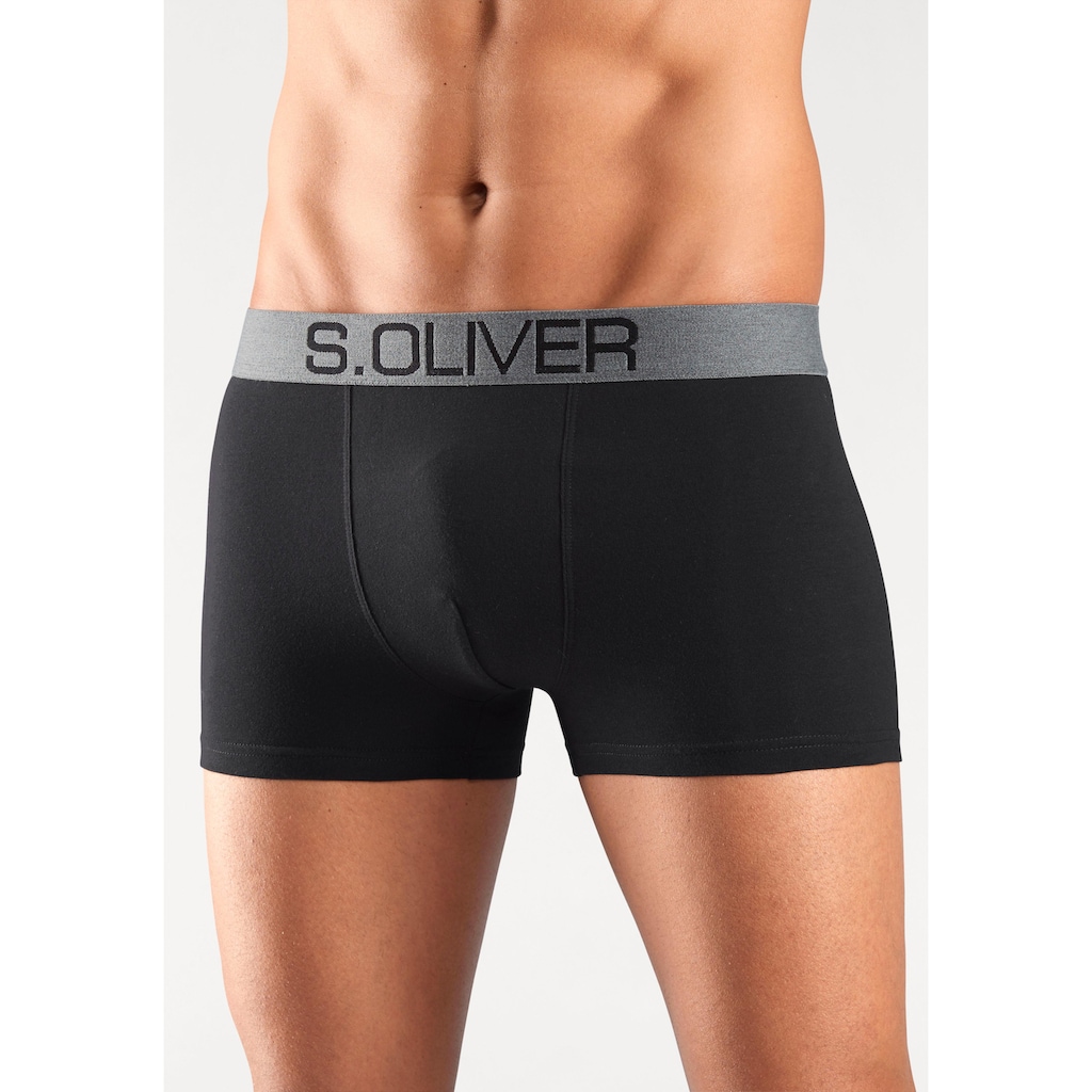 s.Oliver Boxer »Boxershorts für Herren«, (Packung, 4 St.), mit kontrastfarbenem Webbund