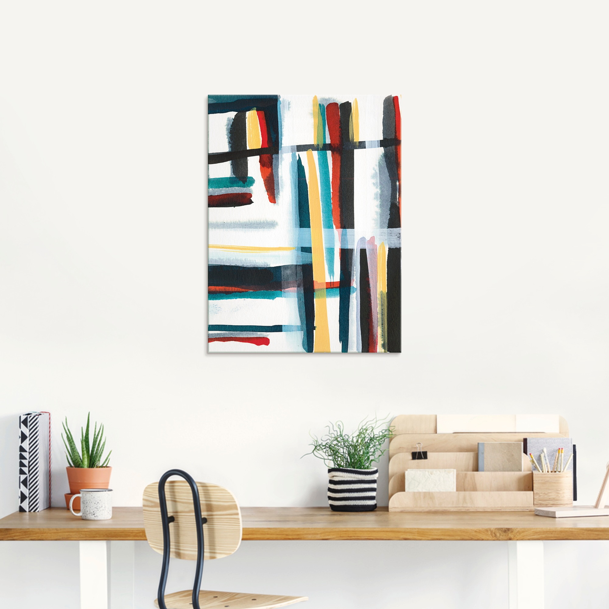 Thumbnail - Artland Glasbild "Bücherregal I", Muster, (1 St.), in verschiedenen Größen