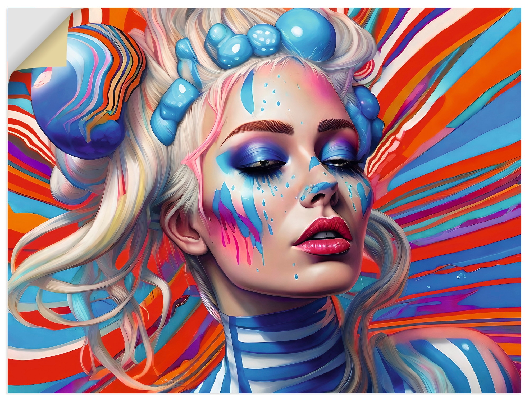 Wandbild ARTLAND "Psychedelisch blond II", farbe bild(er): farbig, B:80cm H:60cm, Bilder, als Alubild, Leinwandbild, Poster, Wandaufkleber in verschied. Größen