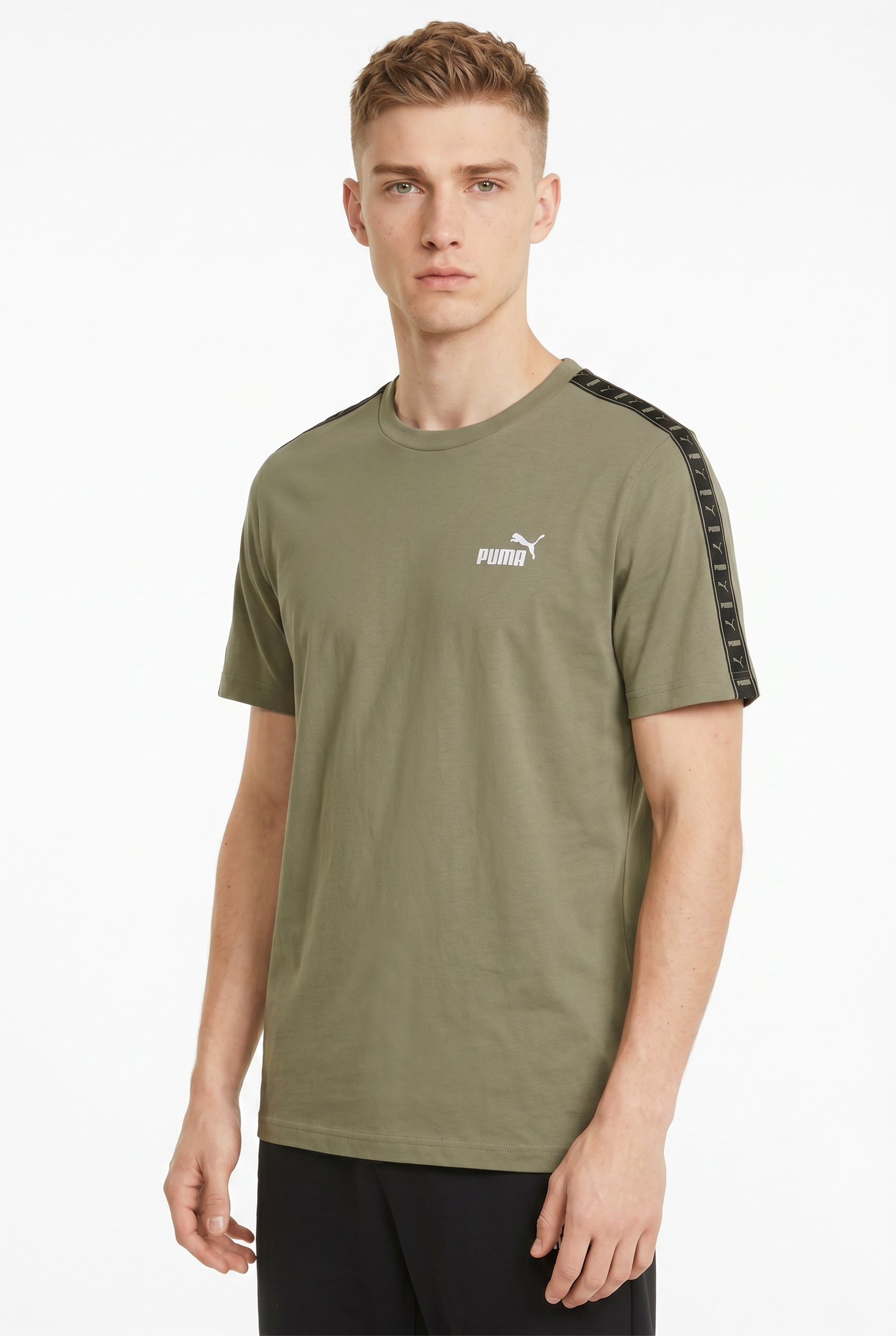 PUMA T-Shirt "ESS TAPE TEE" sportlicher Stil, Kurzarm, aus Baumwolle