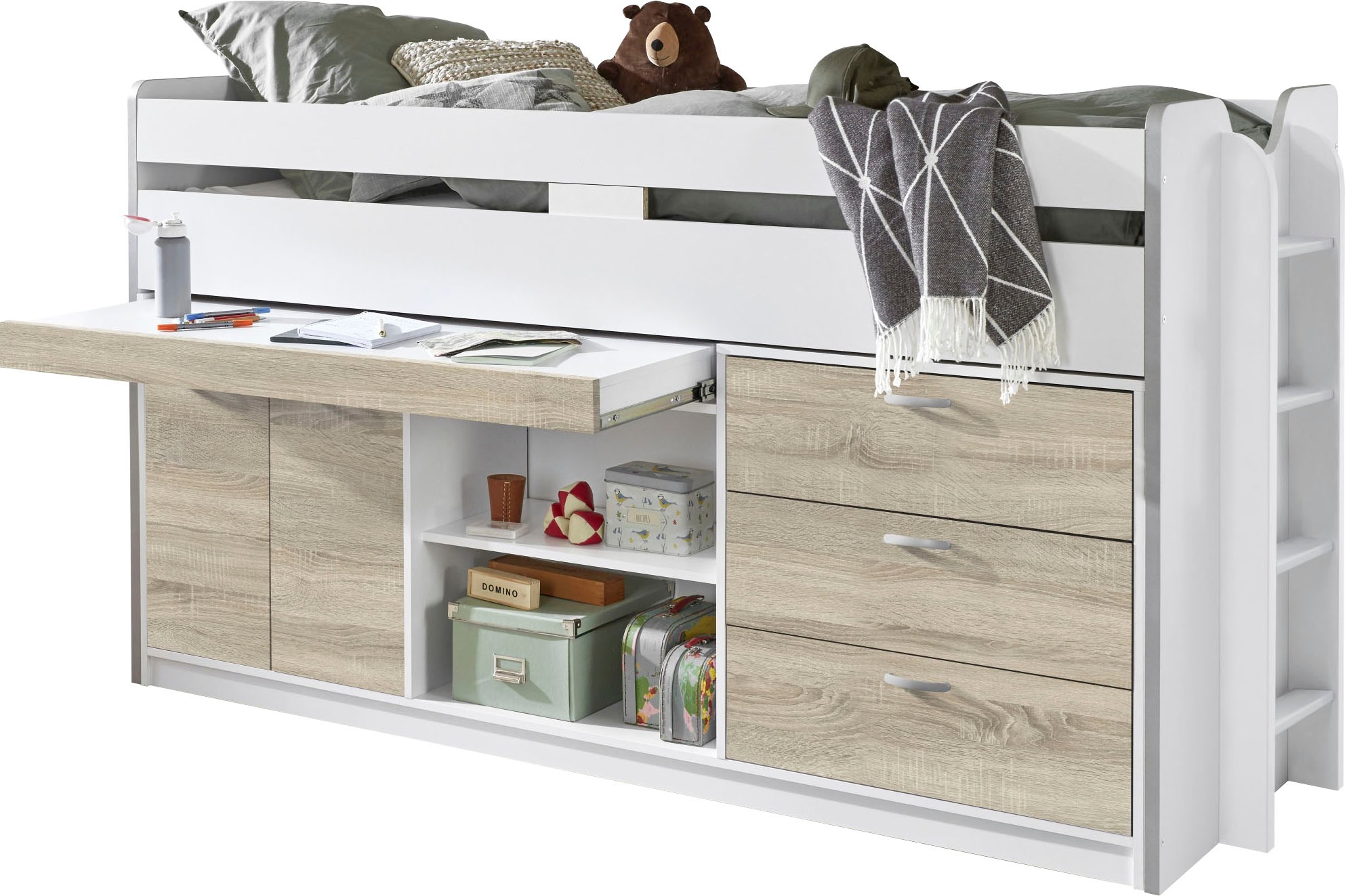 Relita Hochbett "Ponny", LF 90 x 200 cm, mit Absturzschutz u. Stauraum, div günstig online kaufen