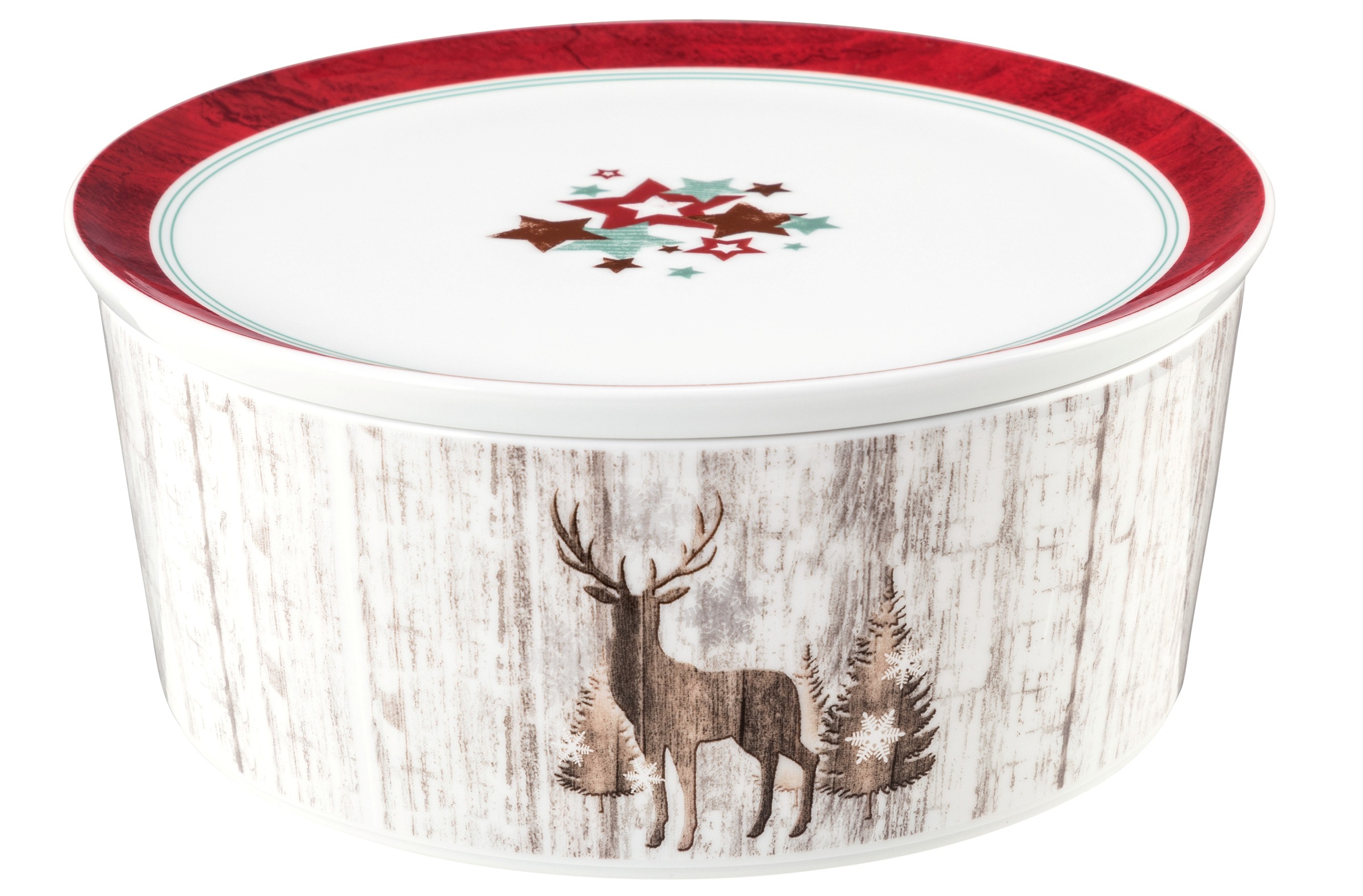 Seltmann Weiden Gebäckschale "Life Christmas, Schale, Gebäckdose" 2 tlg. aus Porzellan Dose mit Deckel