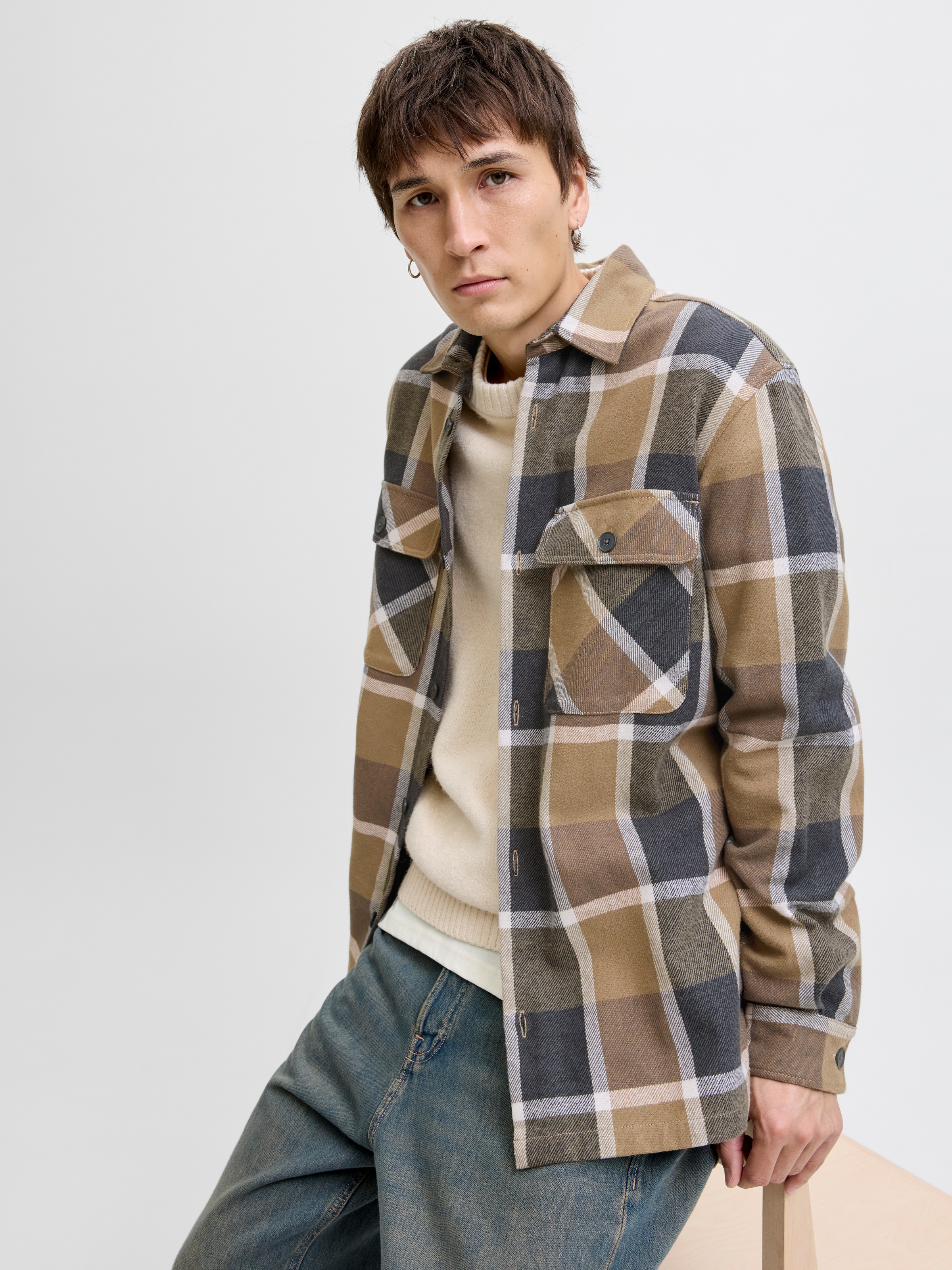 Jack & Jones Langarmhemd "JPRRAYLE MELANGE CHECK L/S OVERSHIRT SN" günstig online kaufen
