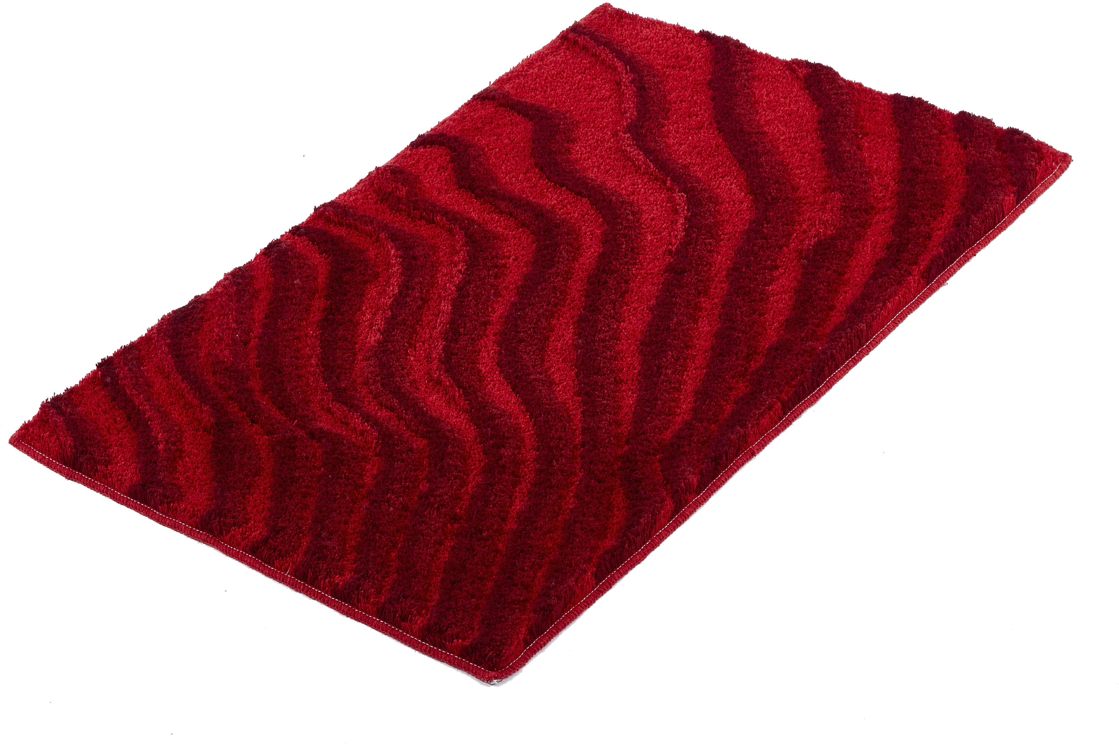 Kleine Wolke Badematte "Terrace, Badvorleger, Badezimmer Teppich" Höhe 23 mm rutschhemmend beschichtet fußbodenheizungsgeeignet Badteppich, modernes Wellen Design, Hoch-Tief Effekt