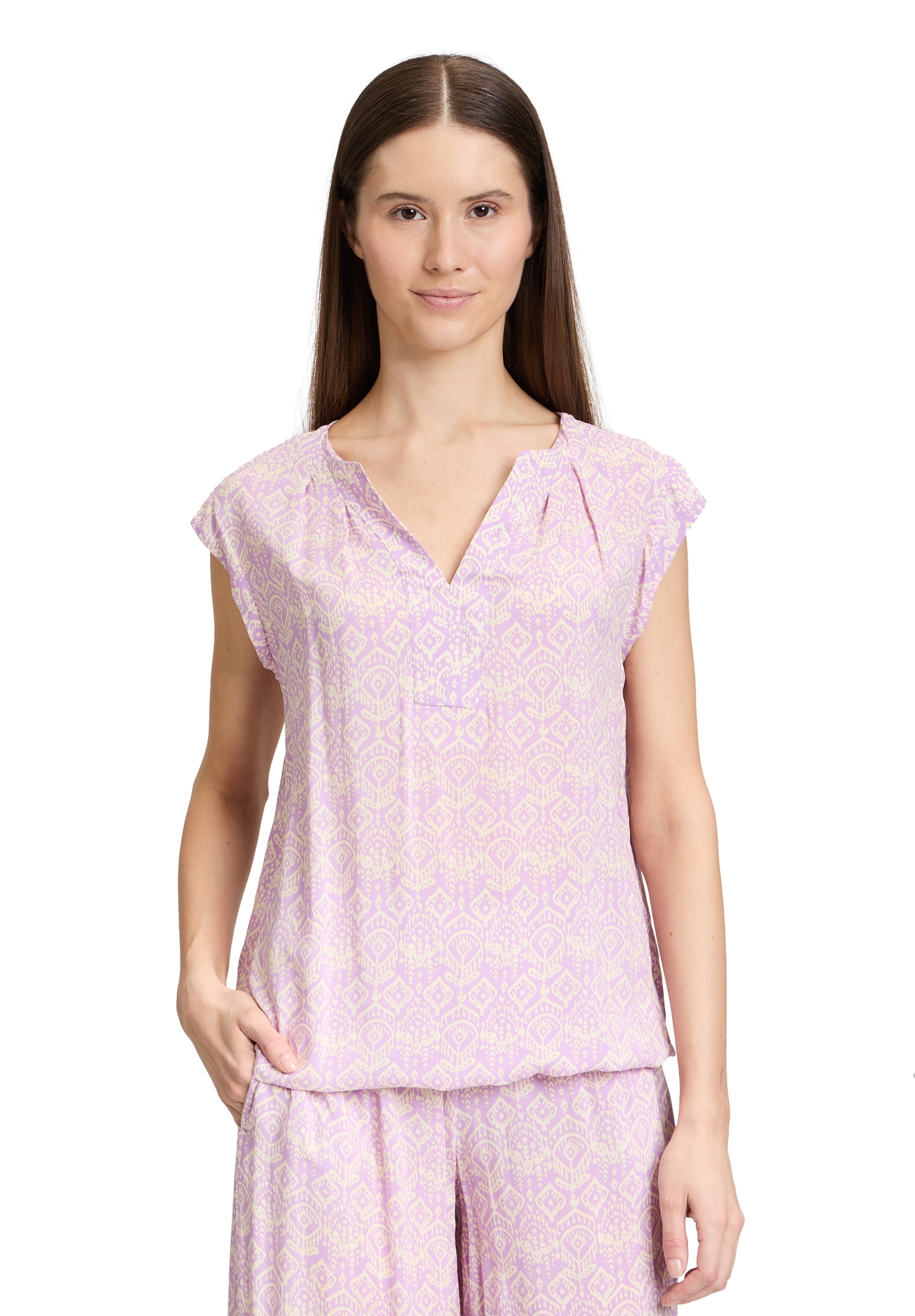 Cartoon Schlupfbluse "Cartoon Casual-Bluse mit Muster" günstig online kaufen