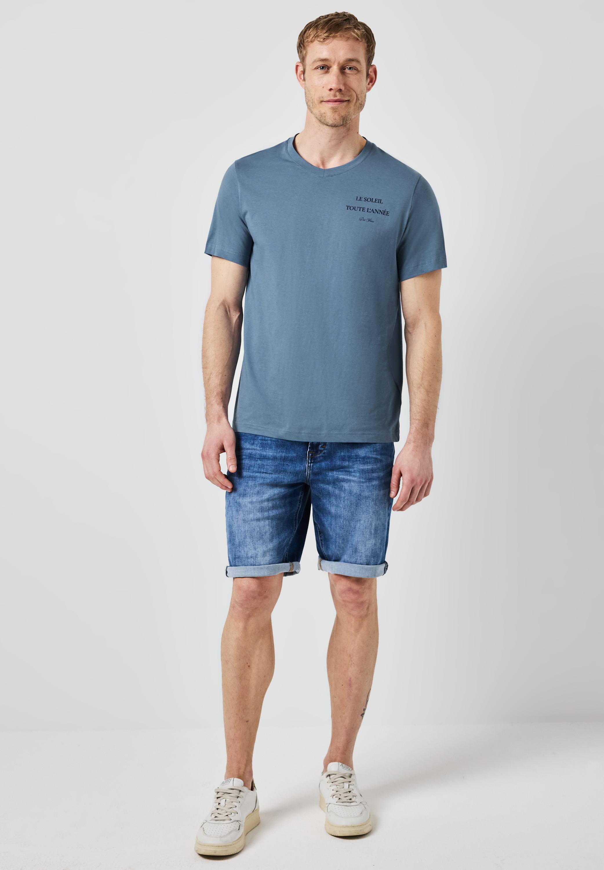 STREET ONE MEN T-Shirt, mit Wording-Print