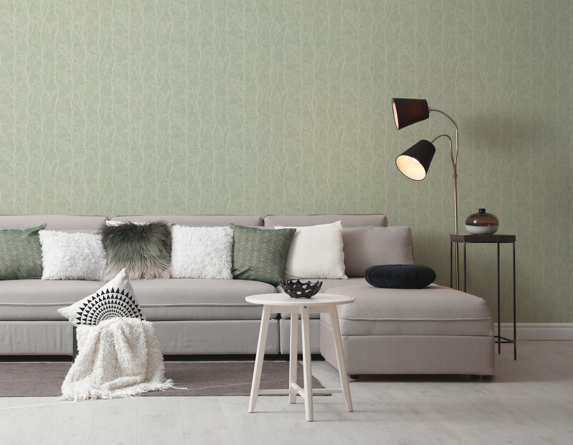 A.S. Création Vliestapete "Attractive 3 Bäume" Wald aufgeschäumt Metallic, Glanz & Glitzer, fein strukturiert