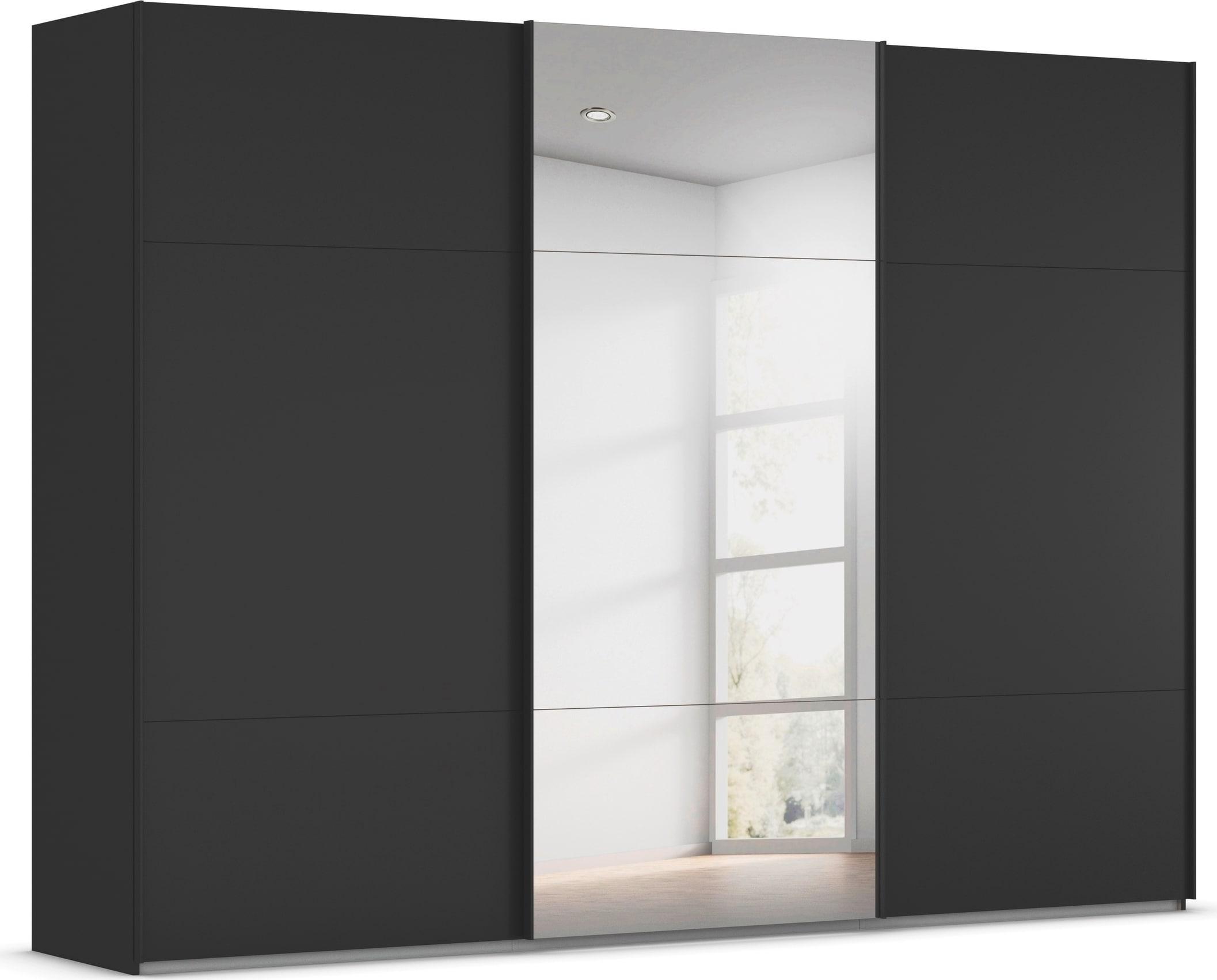rauch Schwebetürenschrank "Kleiderschrank Schrank Garderobe Schlafzimmerschrank CONTIDO" 3 verschiedene Ausstattungen BASIC/CLASSIC/PREMIUM (inkl. SOFT-CLOSE), aus hochwertigem Material in 6 Breiten 2 Griff-Farben MADE IN GERMANY