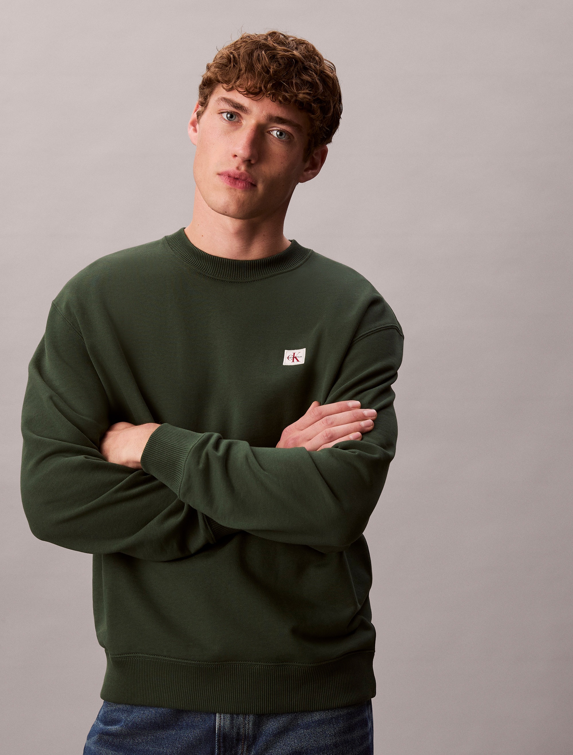 Calvin Klein Jeans Sweatshirt "400GSM TRRY BDG CRWN", Mit Rundhalsausschnit günstig online kaufen