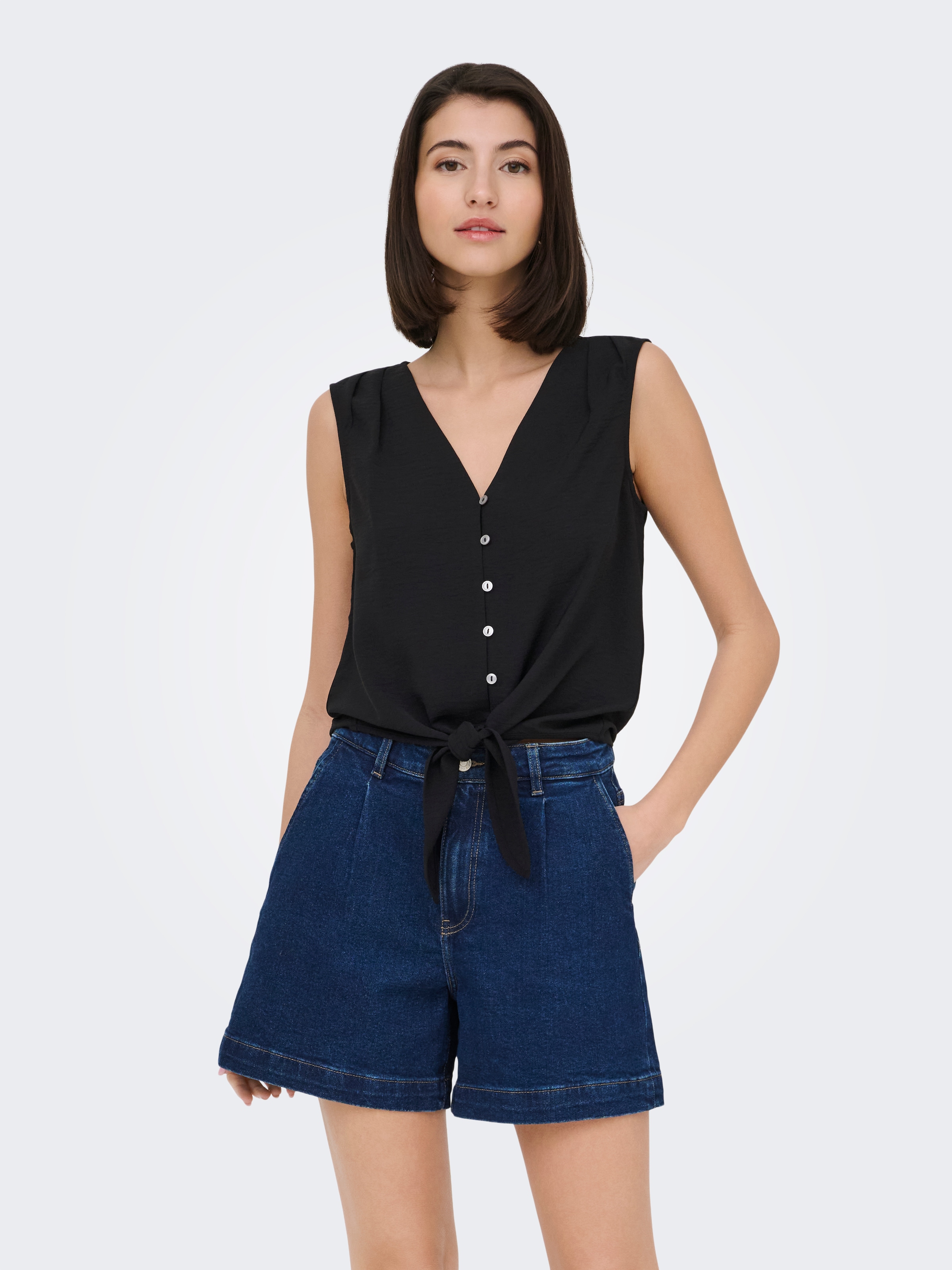 JDY Shirttop »JDYVIOLET LIFE S/L KNOT TOP WVN NOOS« Polyester, regular fit