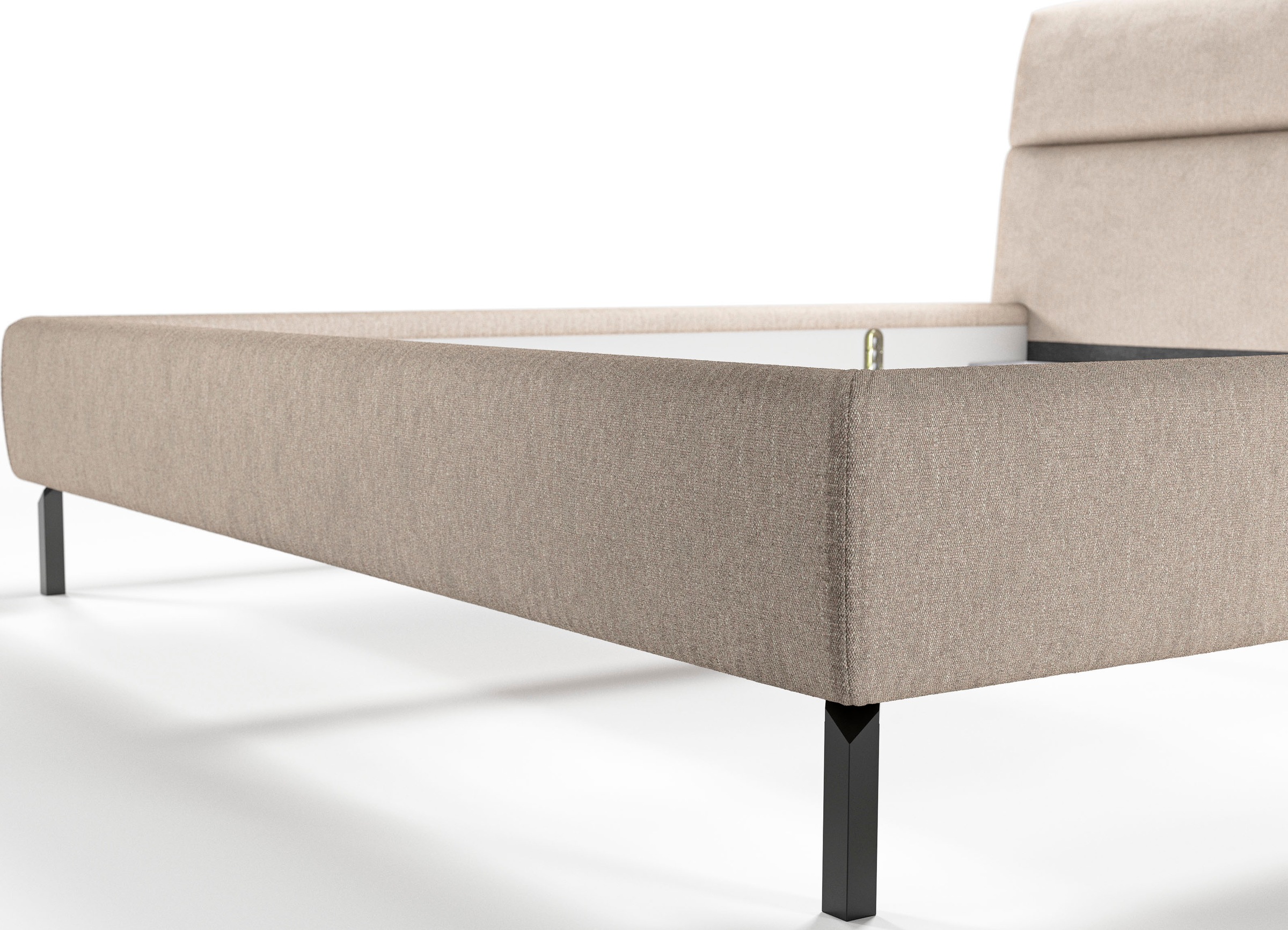 Places of Style Polsterbett »Seiano Strukturstoff. hochwertiger Hussenbezug für spaltfreie Ecken«, belastbar bis 280kg, in 4 Breiten, auch in Überlänge 220cm