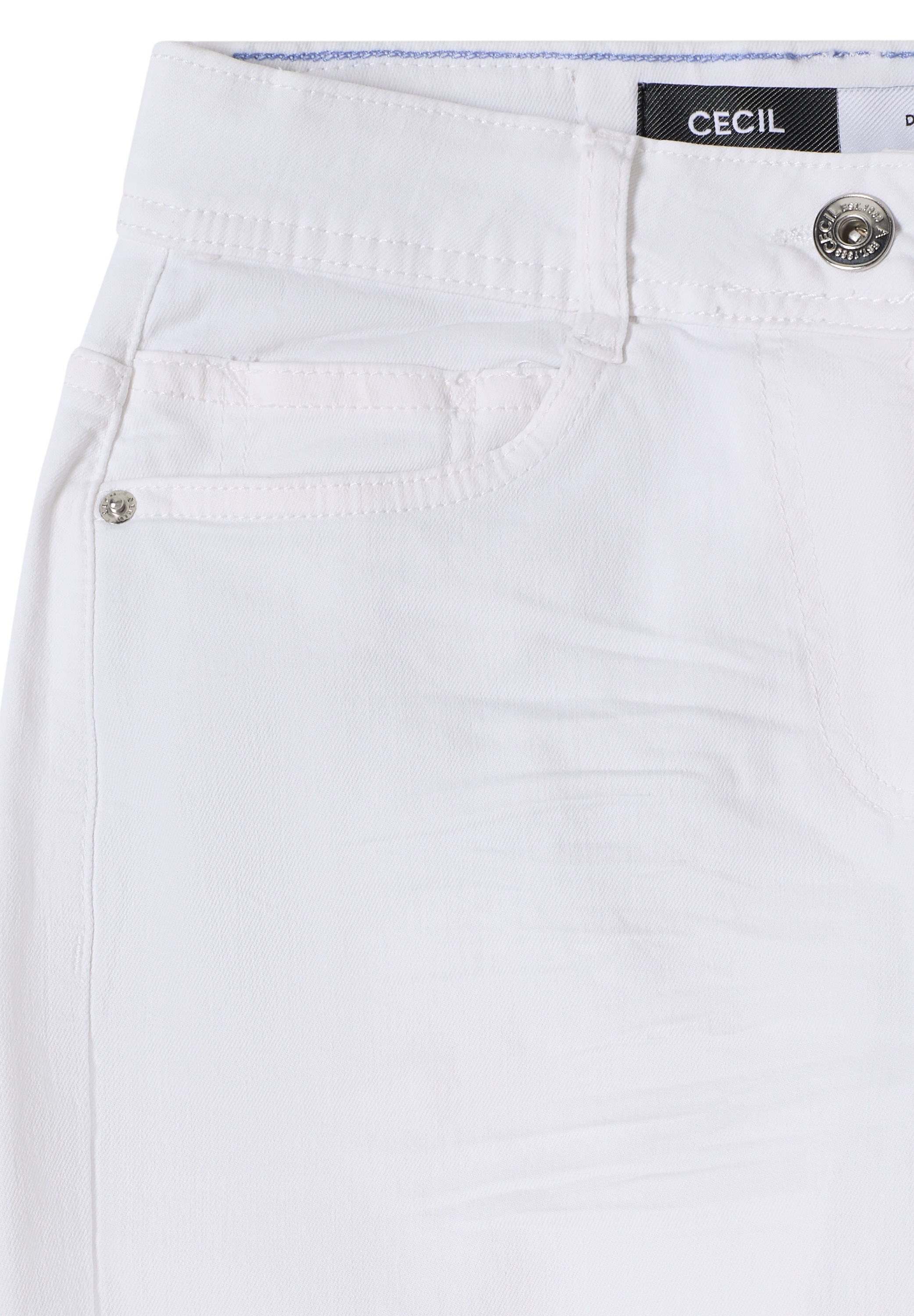 Loose-fit-Jeans CECIL, Damen, Gr. 36, Länge 30, weiß, Jeans, 78% Baumwolle, 21% Elastomultiester, 1% Elasthan, unifarben, lang, Jeans, High Waist 3
