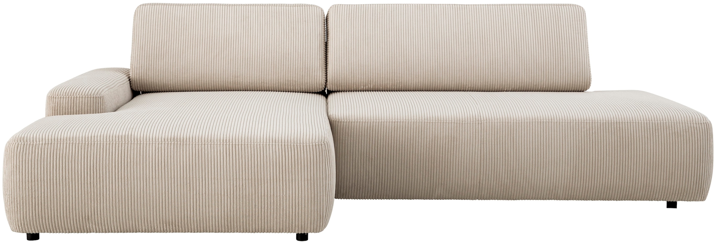 INOSIGN Ecksofa »TORGE, Schlafsofa Cord, Samtvelours u. Strukur fein, Couch in L-Form«, Schlaffunktion und Bettkasten, Liegefläche: 210x125 cm, neues Design