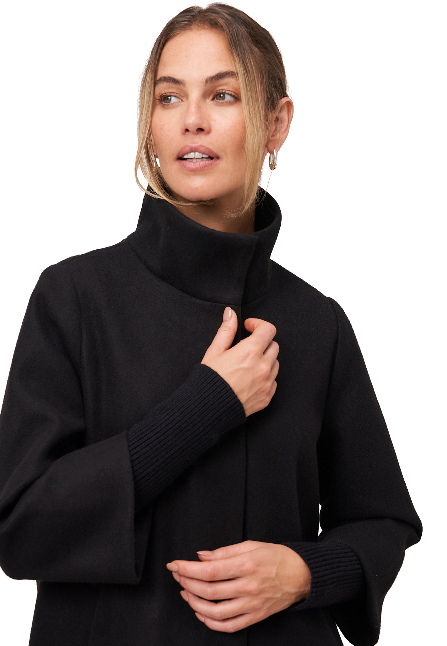 Zero Wintermantel »zero Damen Mantel Wolloptik mit Stehkragen«