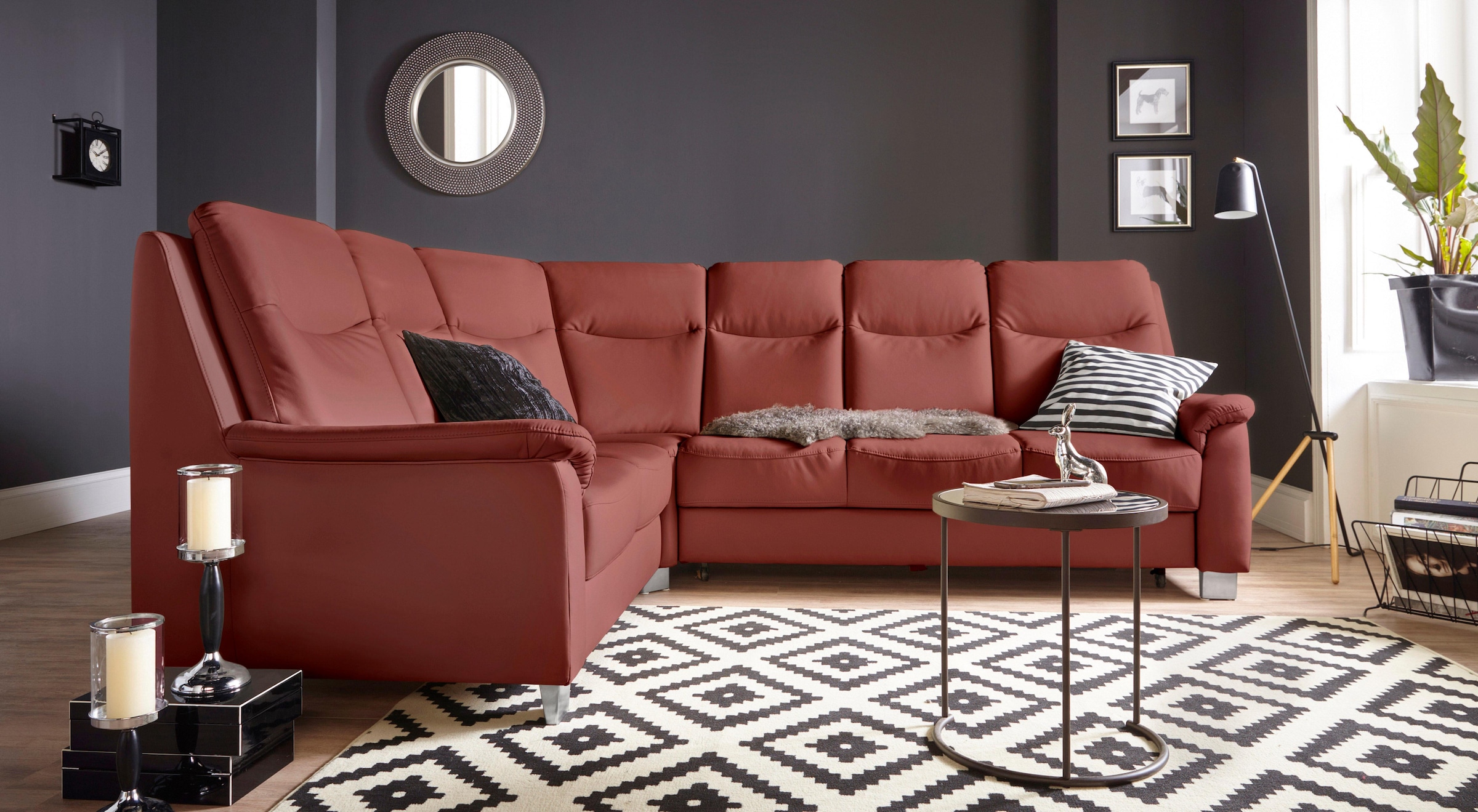 sit&more Ecksofa "Boccaccio L-Form" mit Federkern und Kopfteilverstellung, wahlweise mit Schlaffunktion