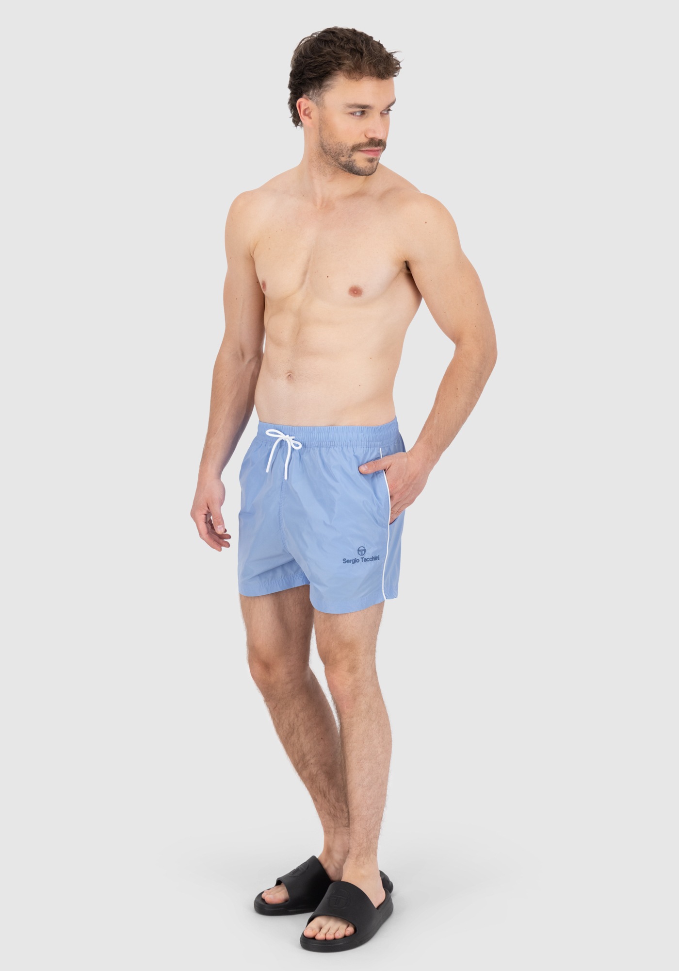 Badeshorts SERGIO TACCHINI "GUACETO SWIMSHORT Herren", Herren, Gr. M, EURO-Größen, blau (blau bell, ensigne blau), Polyester, Badehosen Badeshorts, Badehose Herren, Badeshorts, Strandhose, Swimwear, Beachwear, Sale 3