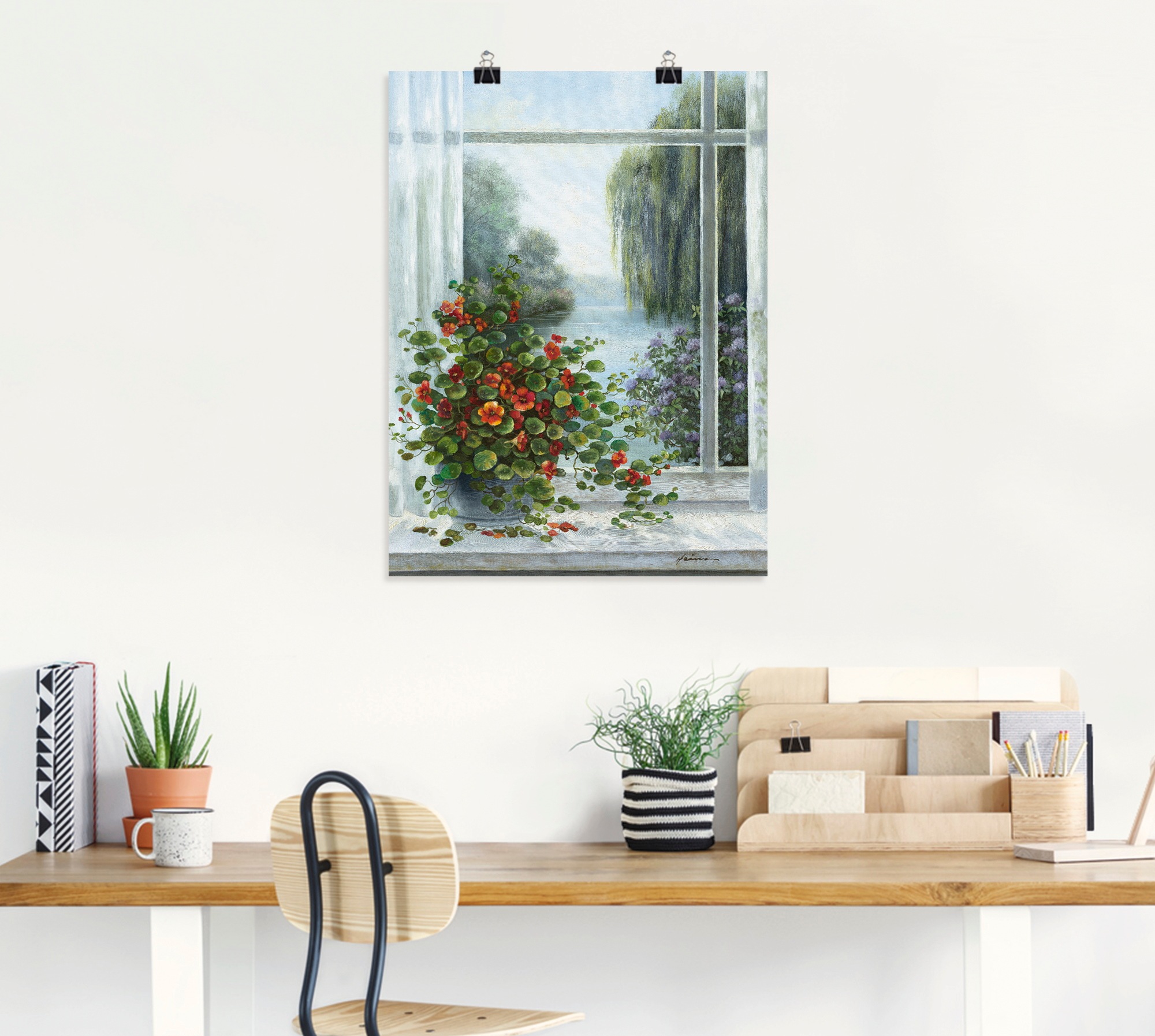 Artland Wandbild "Kapuzinerkresse am Fenster", Arrangements, (1 St.), als L günstig online kaufen