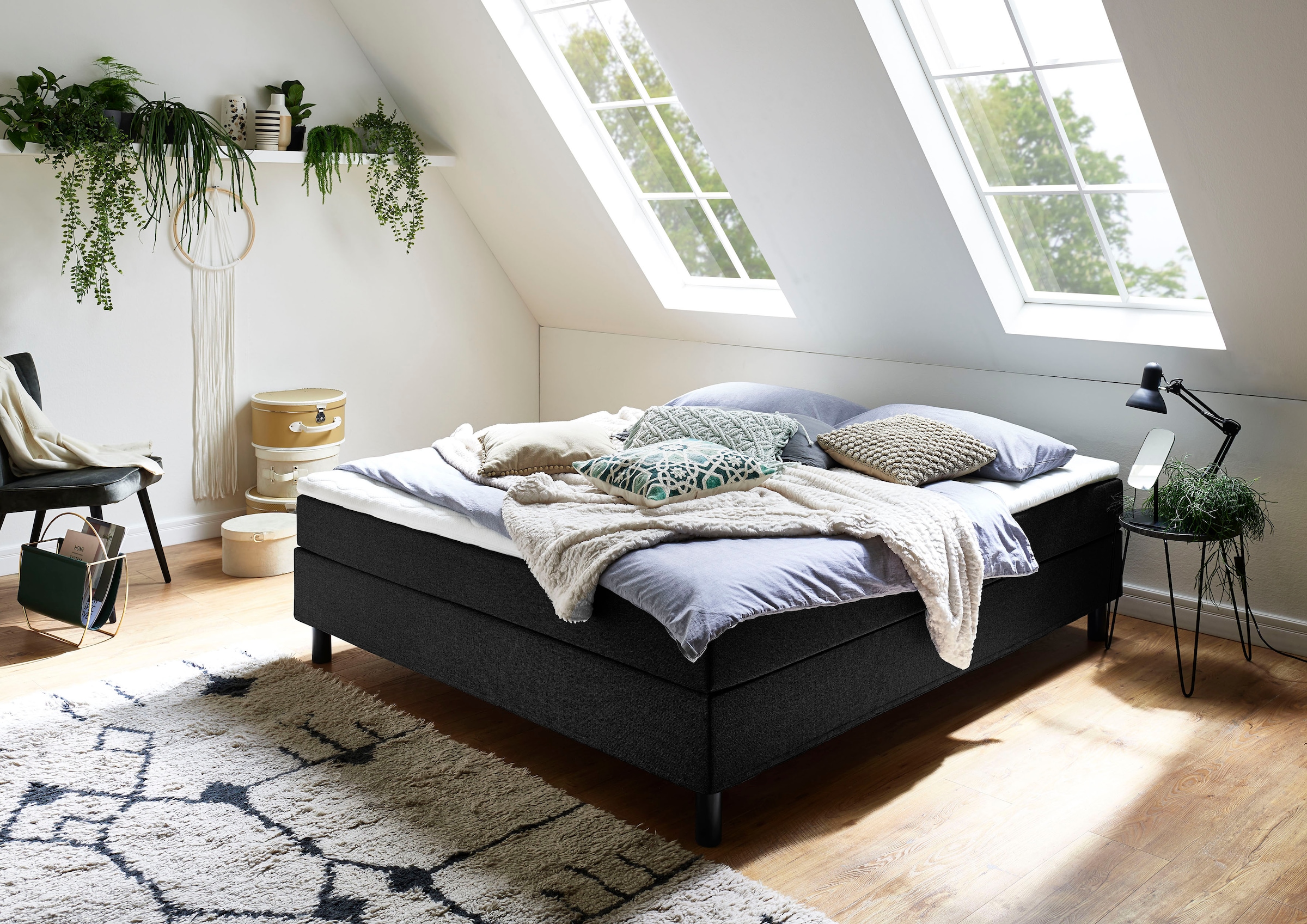 ATLANTIC home collection Boxbett "Happy", ohne Kopfteil, mit Topper, wahlweise mit oder ohne Bettwaren