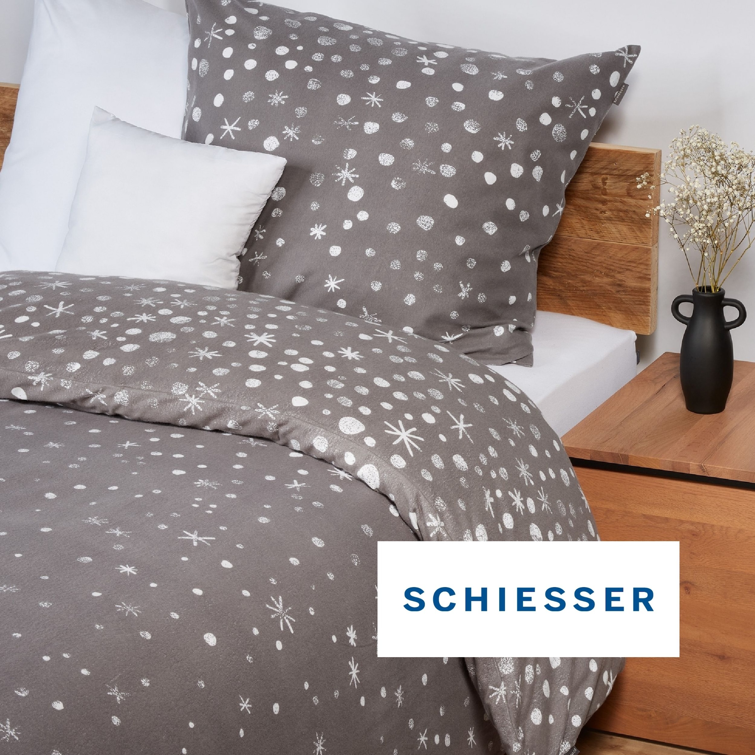 Schiesser Bettwäsche »Runa aus weicher Baumwolle mit coolem Winter-Print« 2 Stk. OEKO-TEX® MADE IN GREEN-zertifiziert